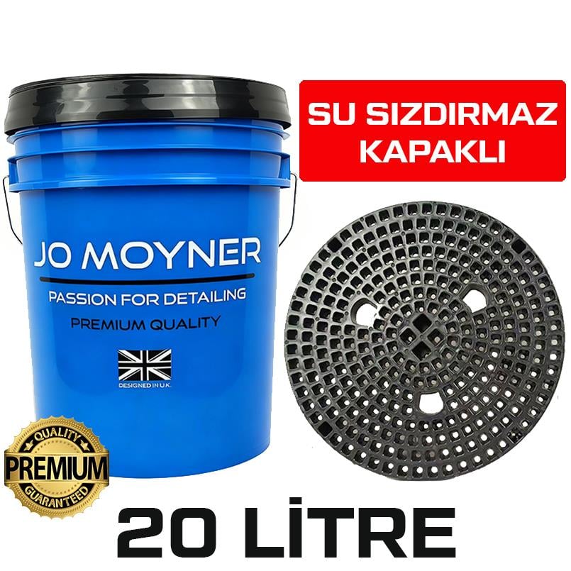 Jo Moyner Grit Guard Wash Bucket Yıkama Kovası Kapaklı Ve Kir Tutucu Kova Aparatı Premium Mavi