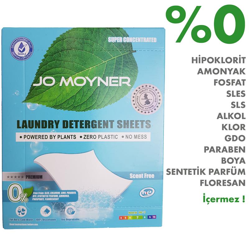 Jo Moyner Kokusuz Çamaşır Yaprak Deterjan Şerit Deterjan Organik Deterjan  Kağıt Deterjan