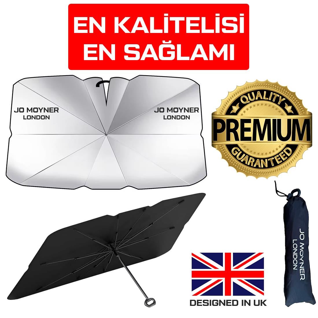 Jo Moyner Premium Araba Güneş Gölge Koruyucu Şemsiye Oto Ön Cam Güneşlik 145x79cm