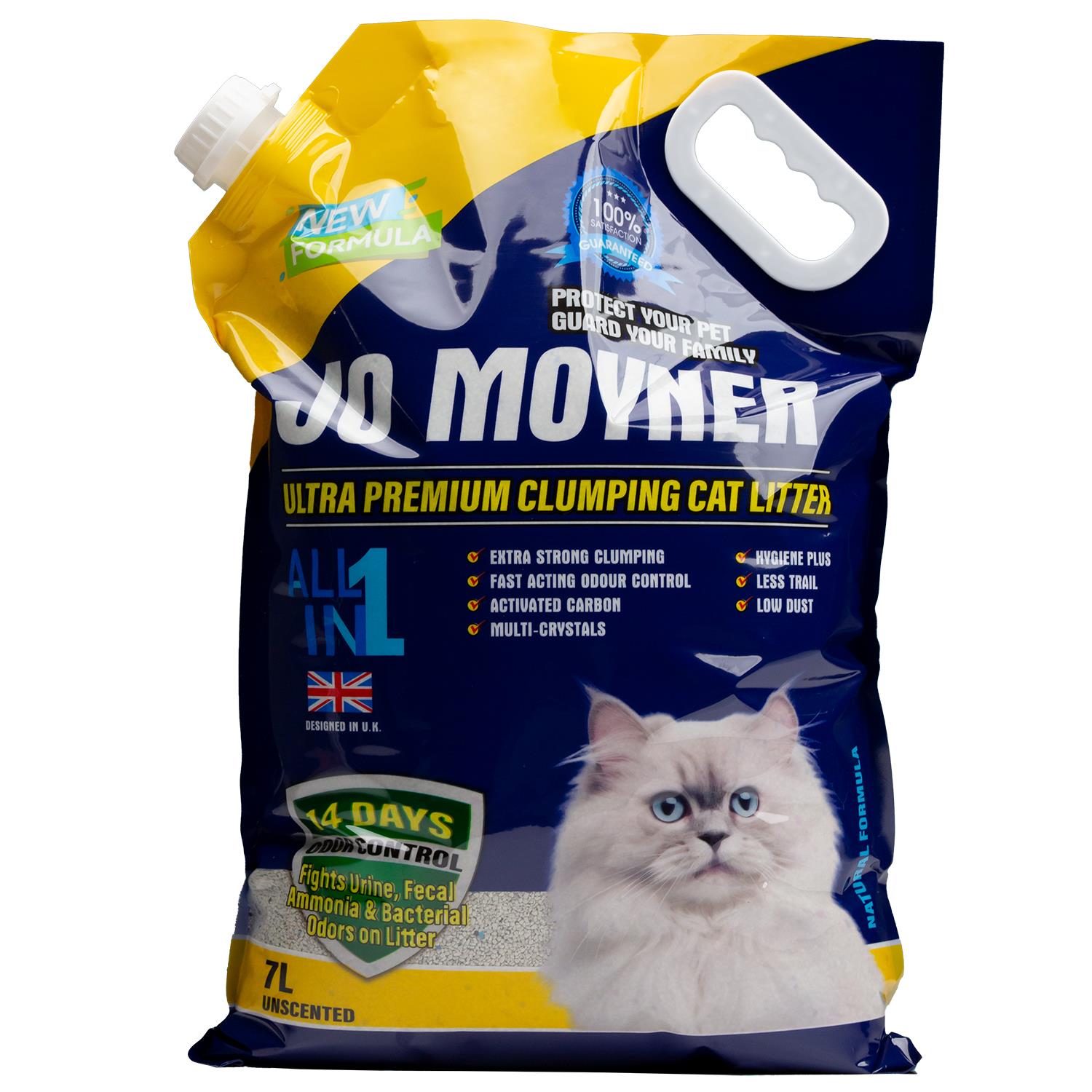 Jo Moyner Ultimate Aktif Karbonlu Antibakteriyel Ekstra Güçlü Topaklanan Tozsuz Doğal Kokusuz Kedi Kumu 7 Lt