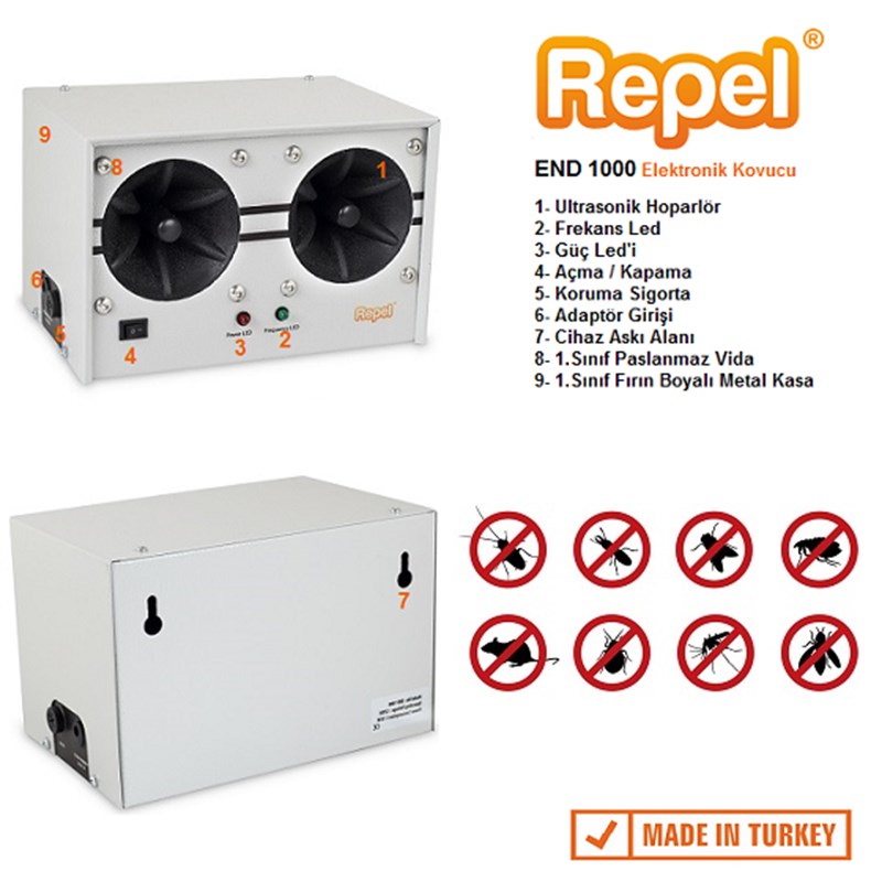 Repel END 1000 Endüstriyel Ultrasonik Fare Sıçan Yarasa Kovucu
