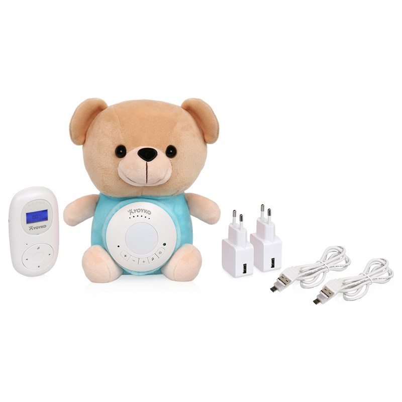 Yoyko Bear Dijital Bebek Telsizi 300m - Şarjlı - Isı Göstergesi - Interkom  - LCD Ekran - Gece Işığı - Ninni