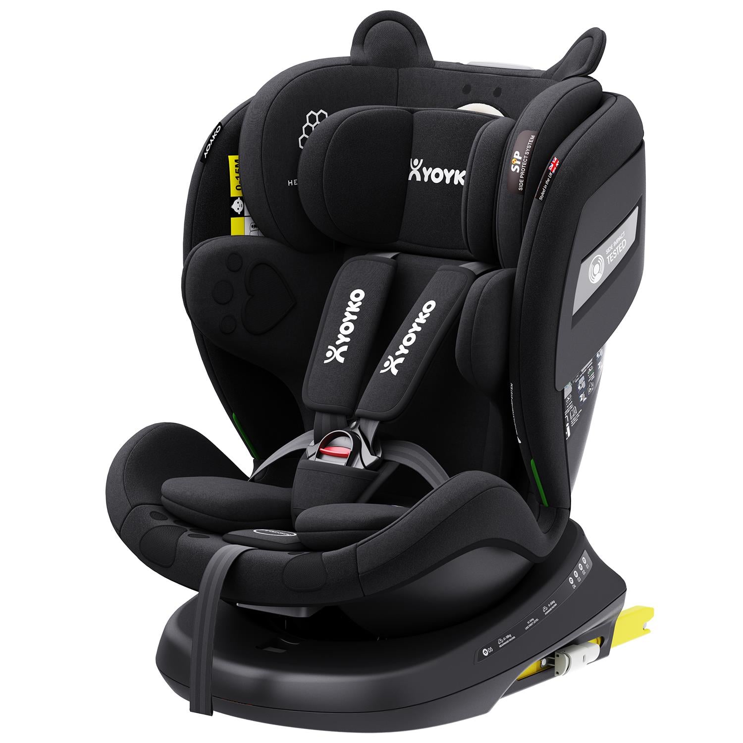 Yoyko Bear Dönebilir Yatabilir 0-36 Kg Oto Koltuğu ISOFIX/SIP/LATCH Siyah