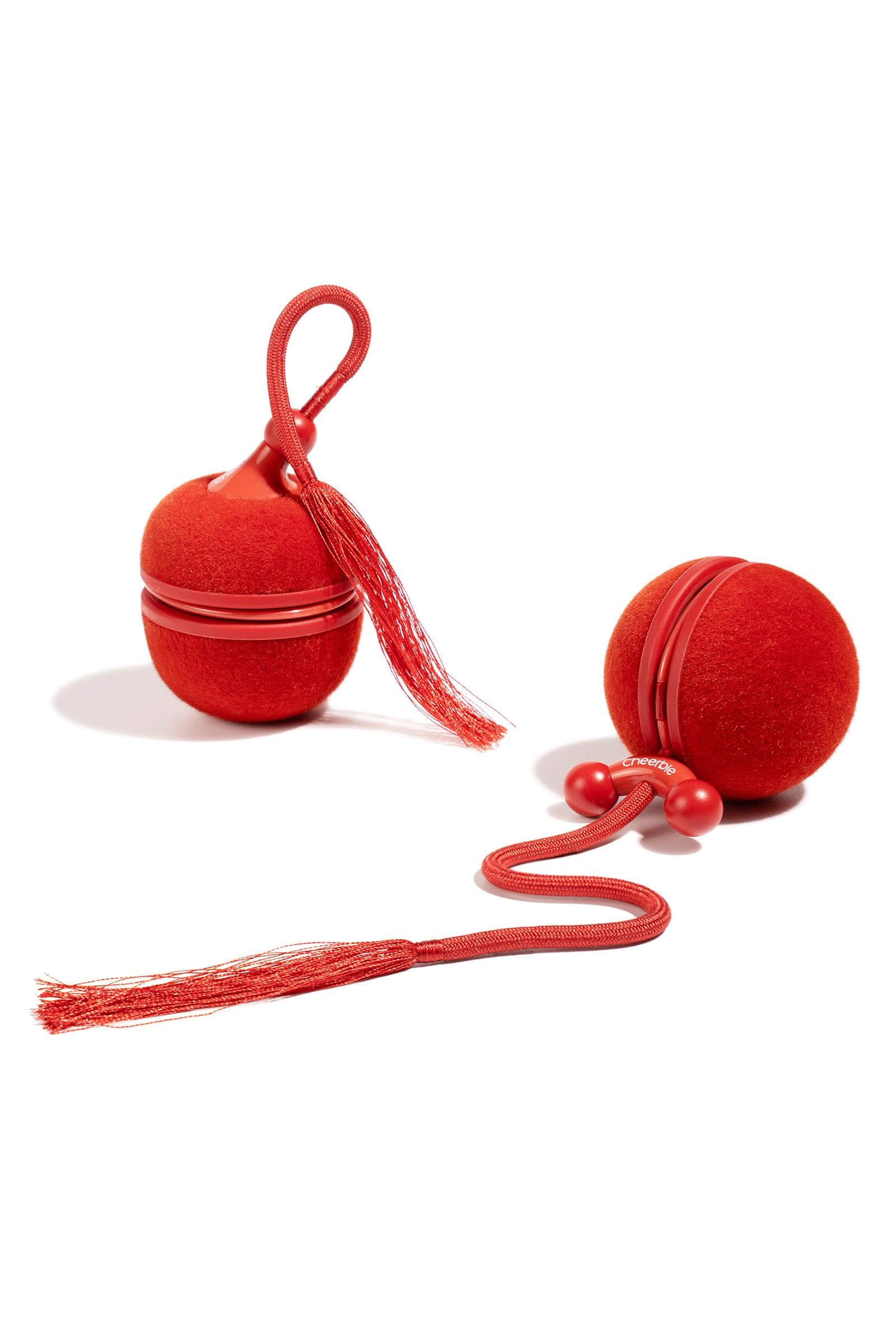 Cheerble Wicked Ball Duo2 İnteraktif Şarjlı Kedi Oyun Topu (2-in-1), Kırmızı