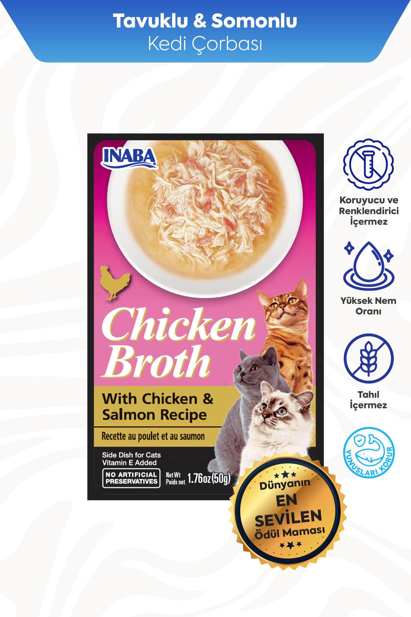 Ciao Chicken Broth Tavuk Sulu ve Somonlu Kedi Çorbası 50 Gr