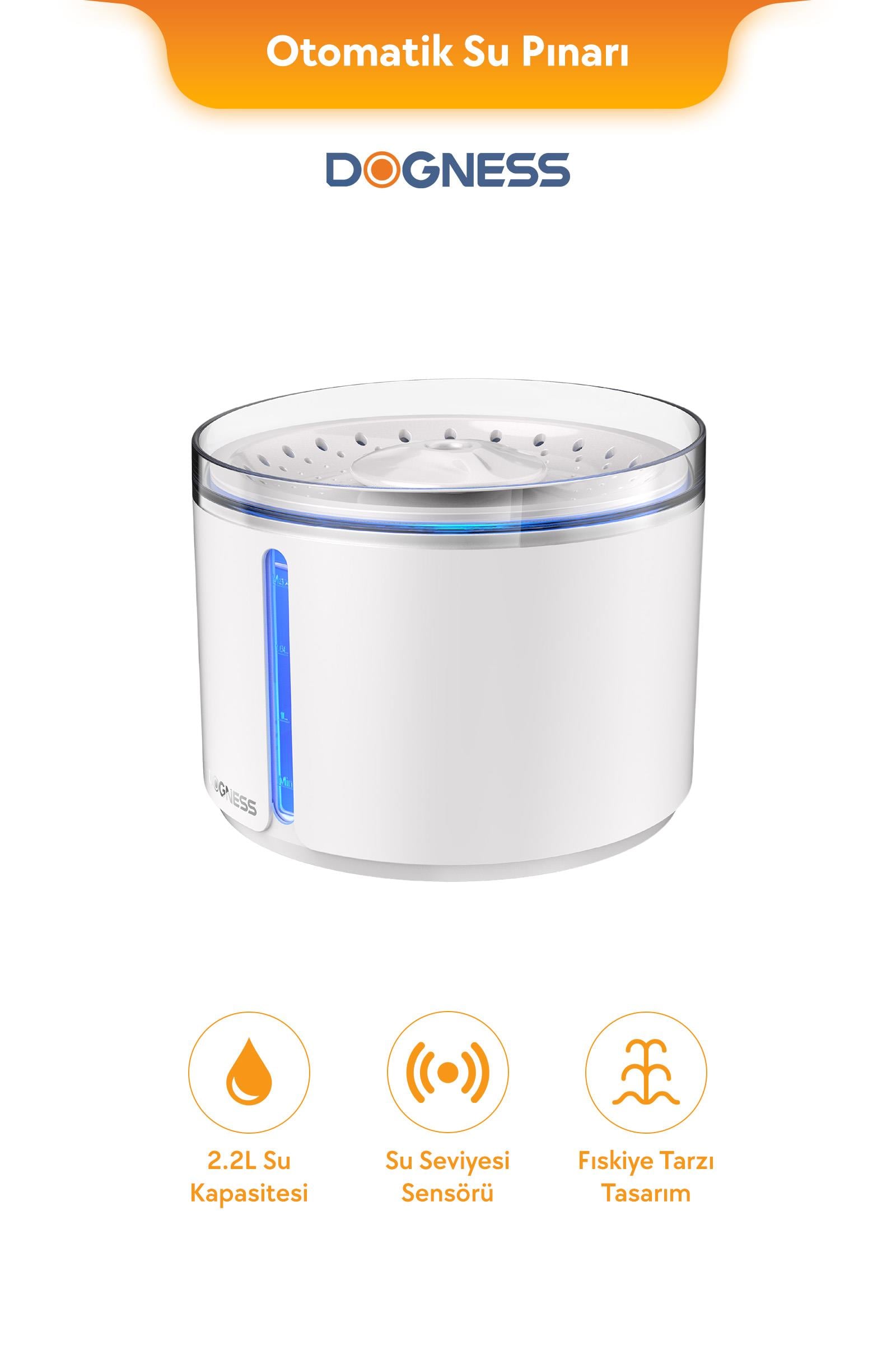D09 Dogness Akıllı Otomatik Su Pınarı 2.2L-Beyaz