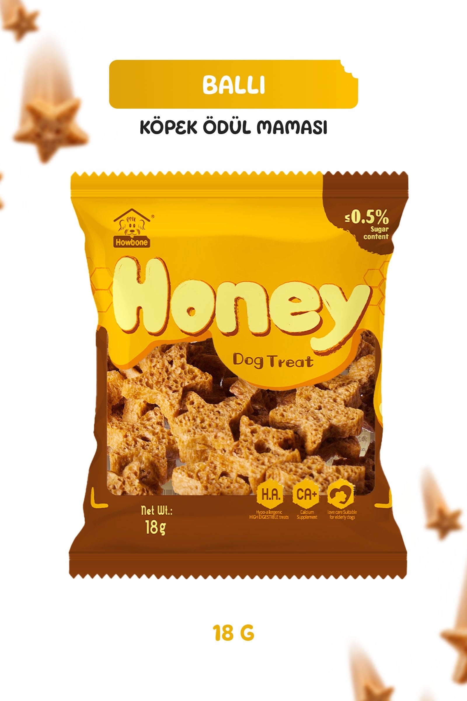 Howbone Ballı Yıldız Köpek Ödül Maması 18 g