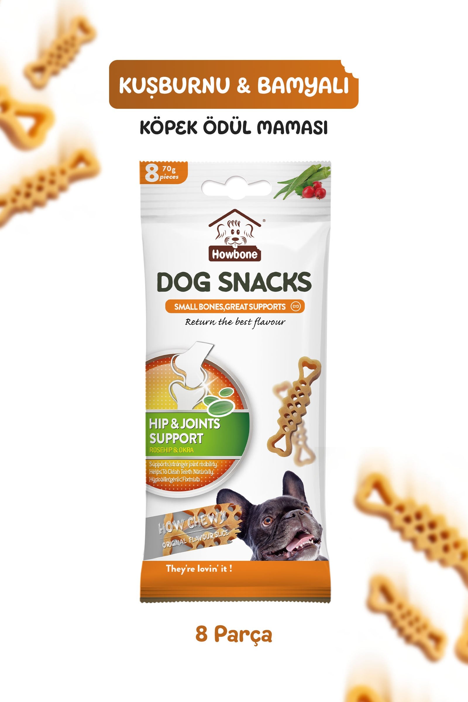 Howbone How Chewy Orijinal Dilim Köpek Ödül Maması Kalça ve Eklem Destekli 70 g