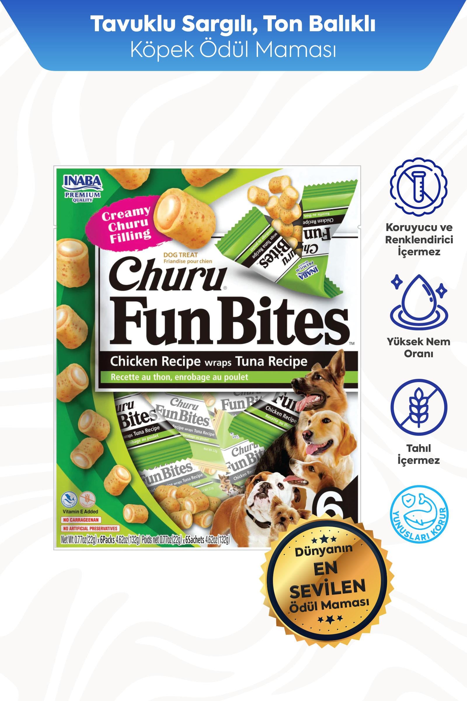 Inaba Churu Fun Bites Sticks Ton Balığı Sargılı Köpek Ödül Çubuğu