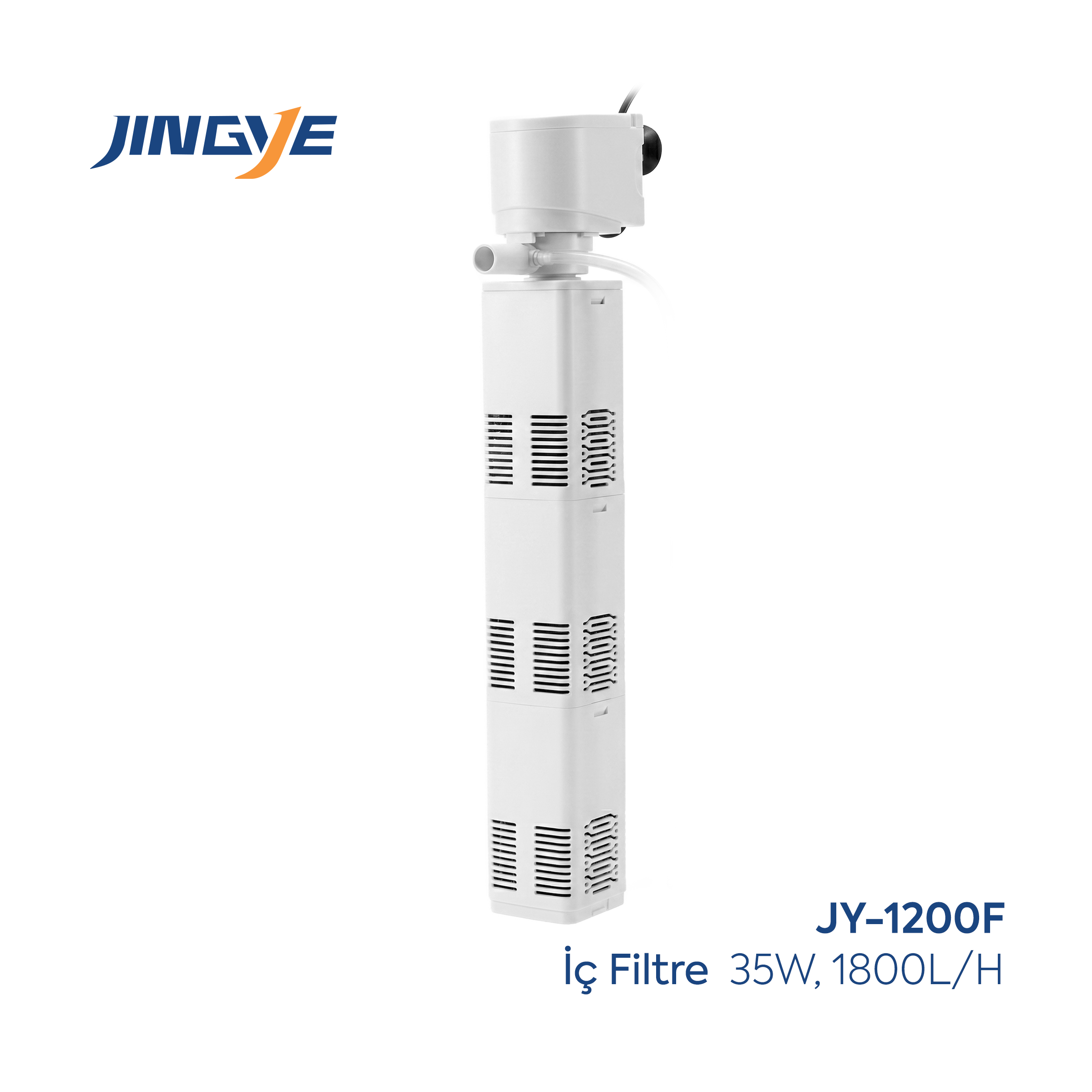 Jingye Akvaryum Köşeli İç Filtre Siyah/Beyaz 35W, 1800L/H