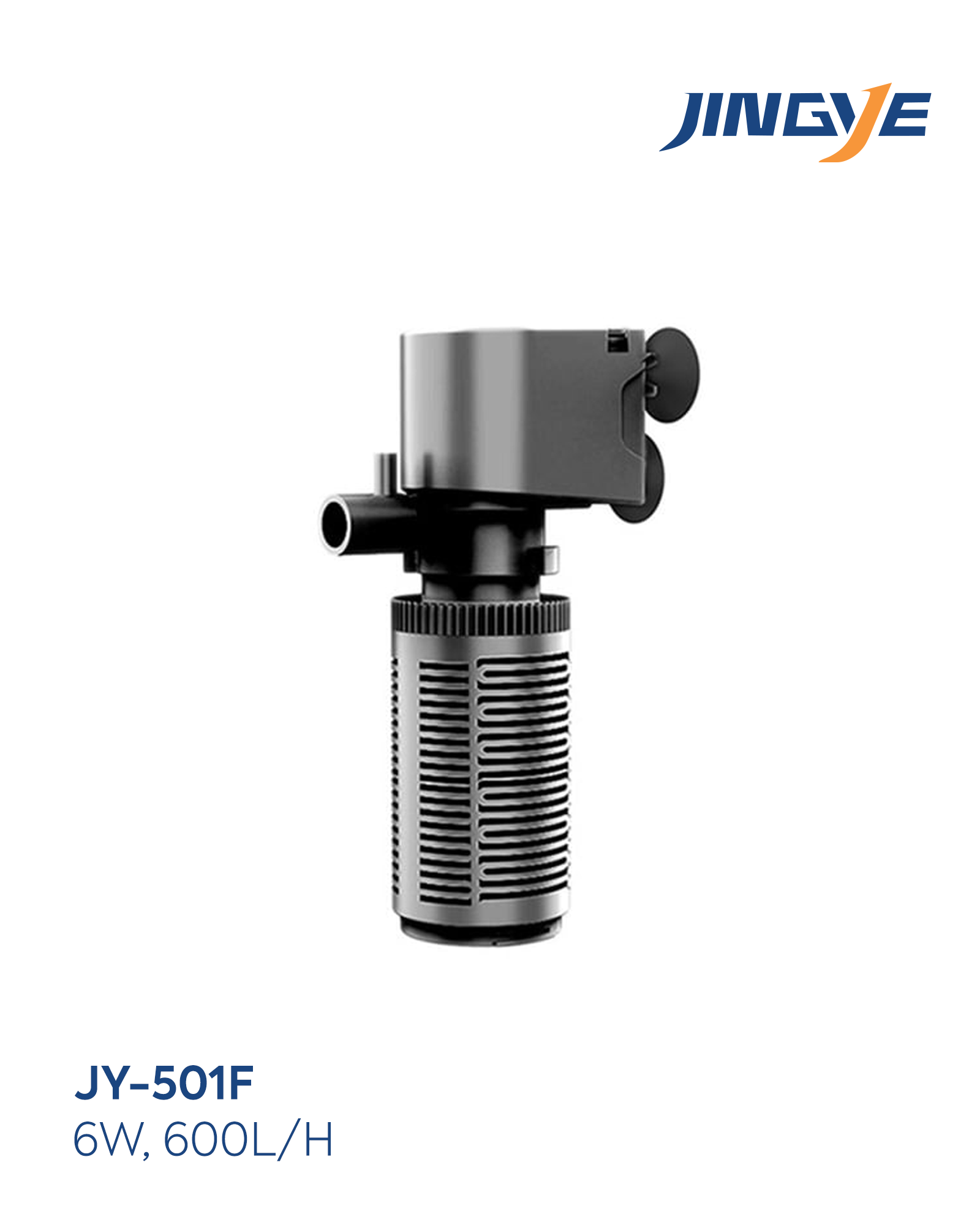 Jingye Akvaryum Silindir İç Filtre Siyah 6W, 600L/H