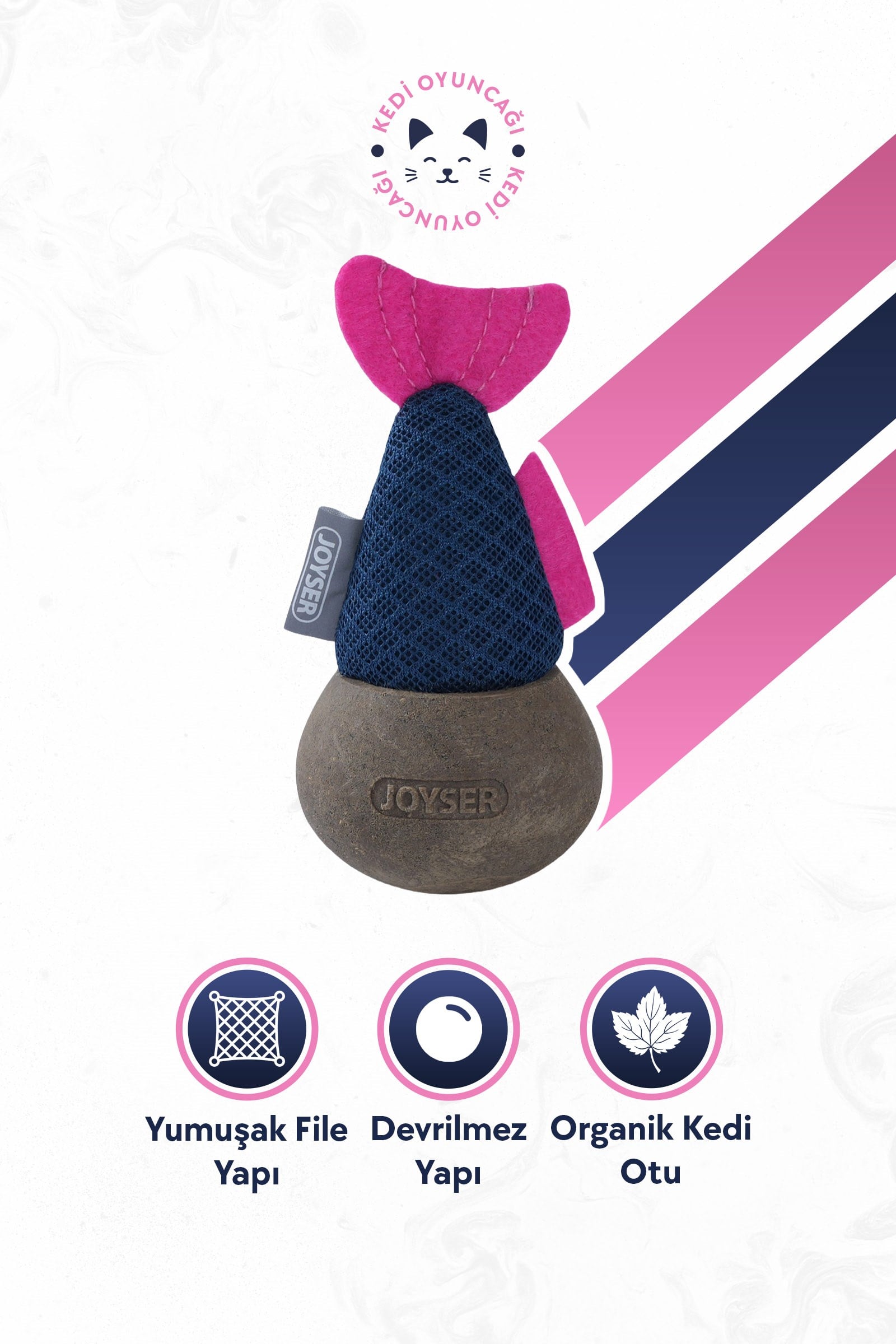 JOYSER Catnip Woball Kedi Otlu Sallanan Kedi Oyuncağı 12 cm