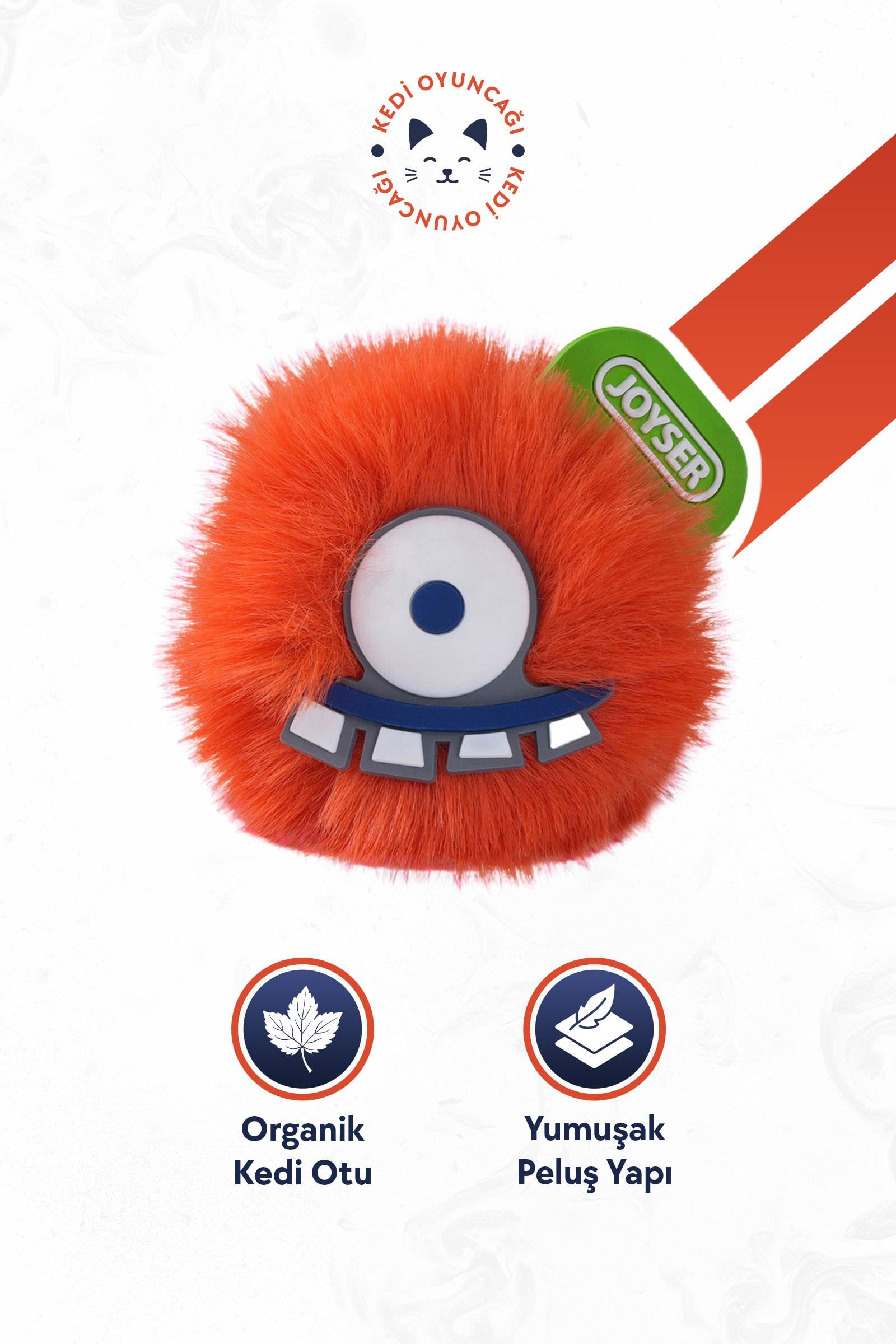 JOYSER Cats Monster Kedi Otlu Turuncu Peluş Canavar Kedi Oyuncağı 6 cm