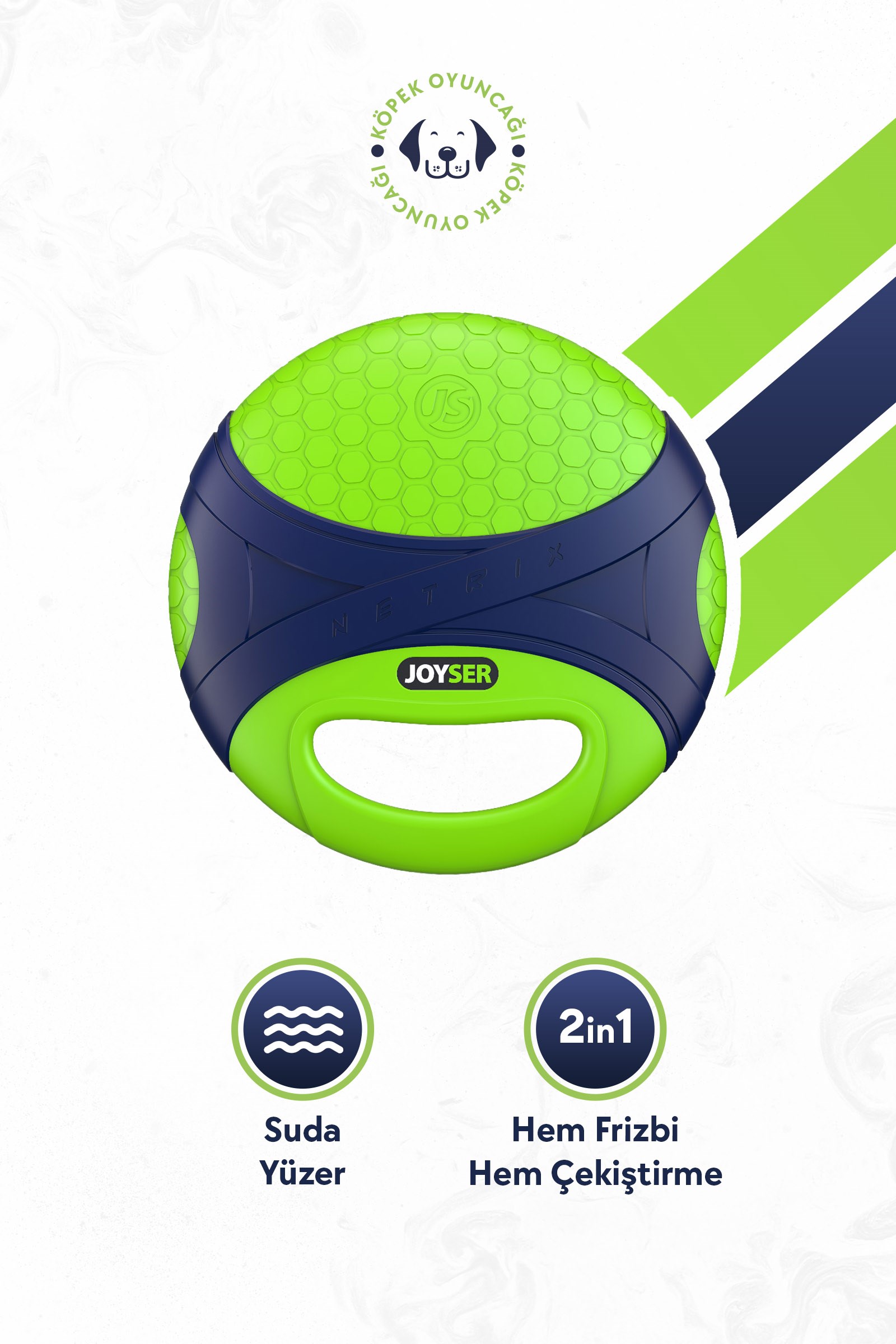 JOYSER Netrix Frisbee Hafif ve Köpük Frizbi Köpek Oyuncağı 24 cm