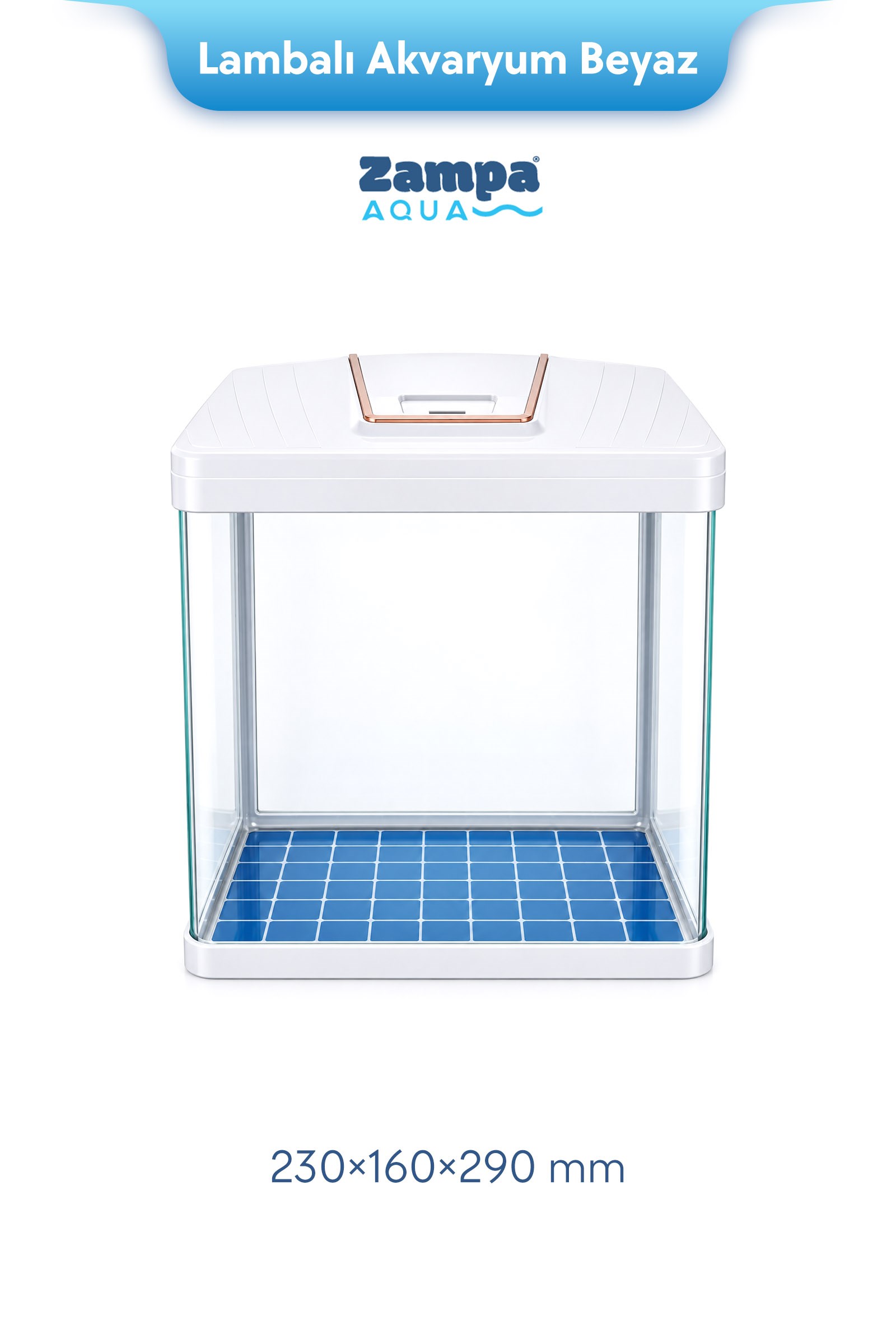 Zampa AQUA Jingming Akvaryum Beyaz 230×160×290 mm