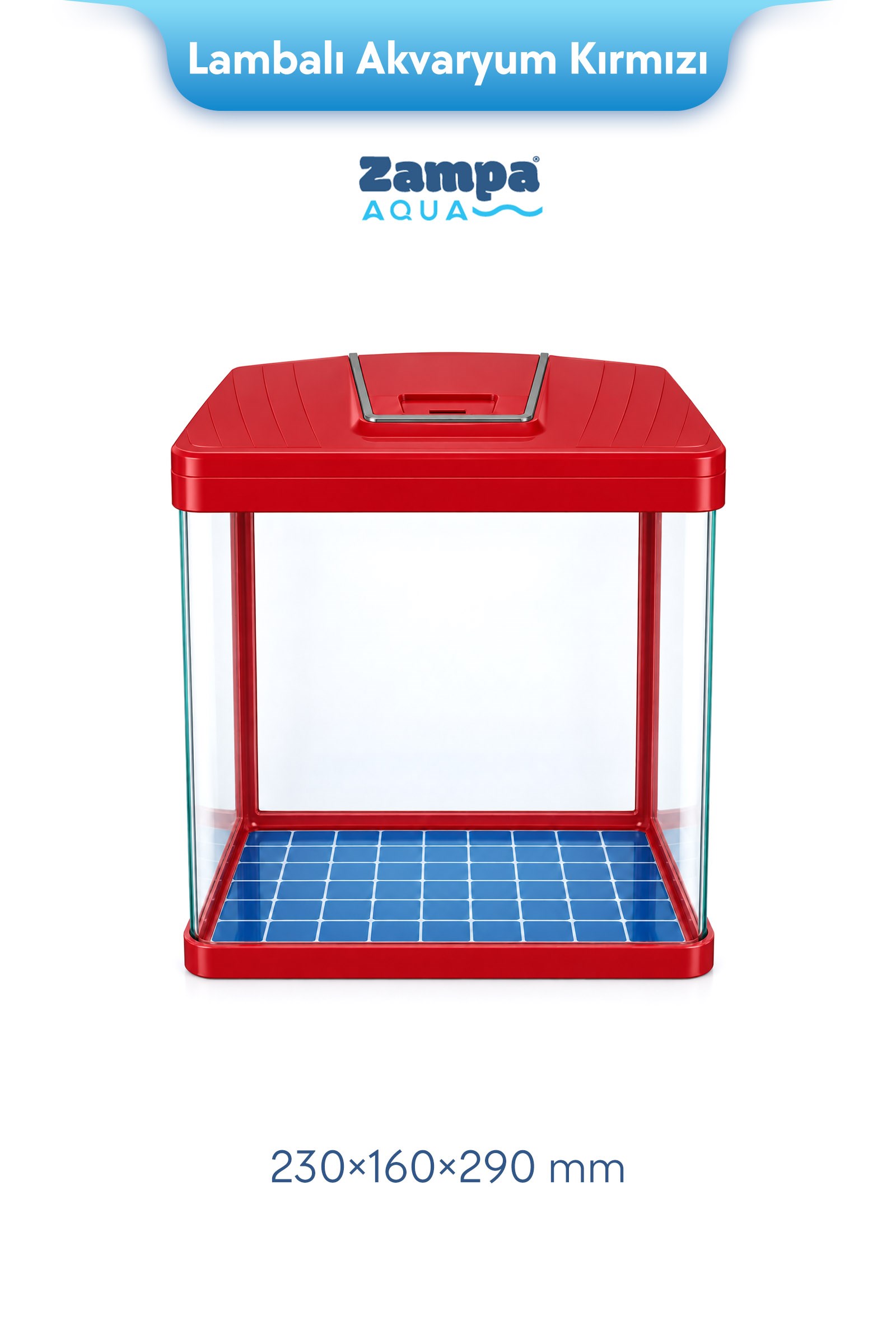 Zampa AQUA Jingming Akvaryum Kırmızı 230×160×290 mm