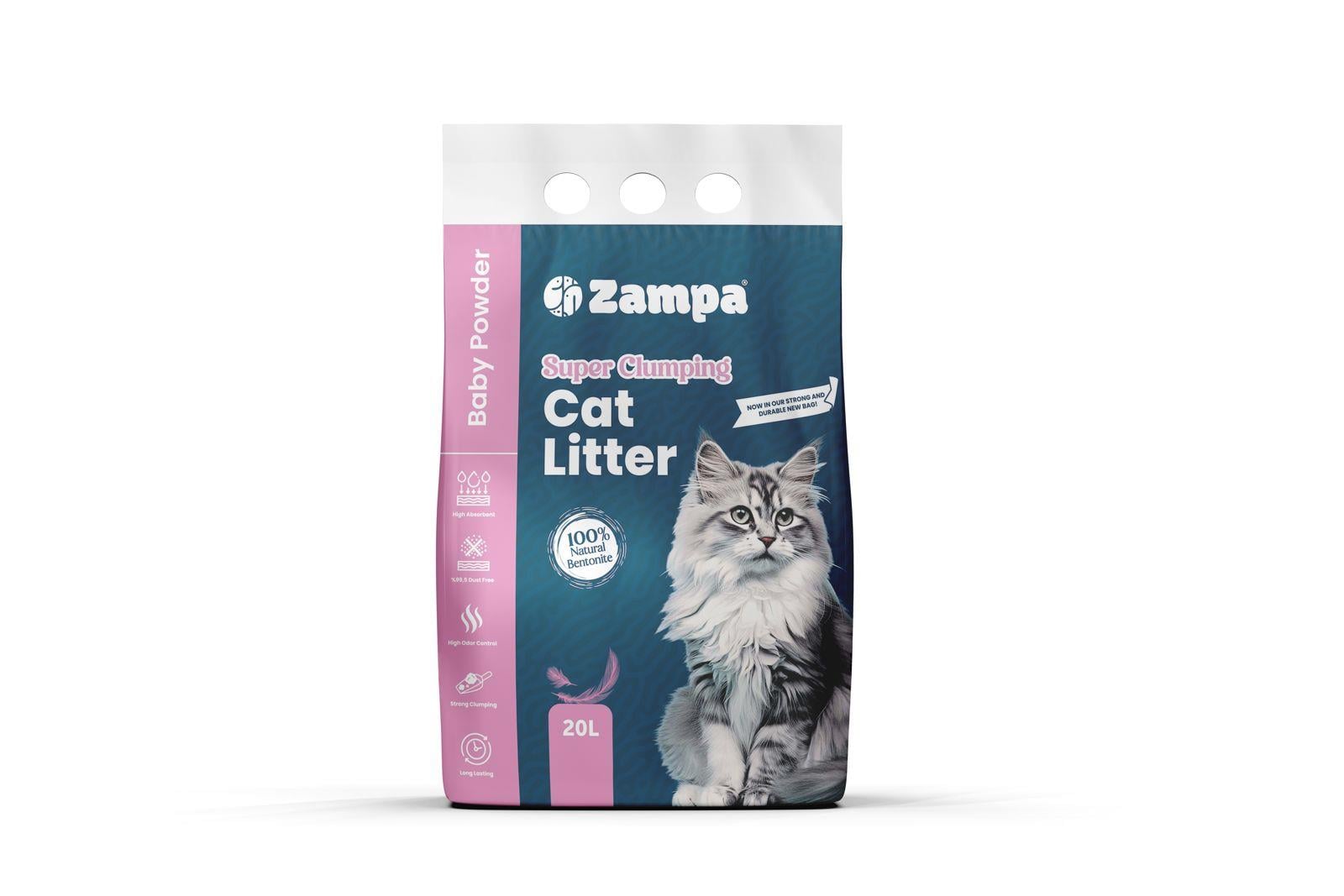 Zampa Bebek Pudra Kokulu Bentonit Kedi Kumu 20 lt