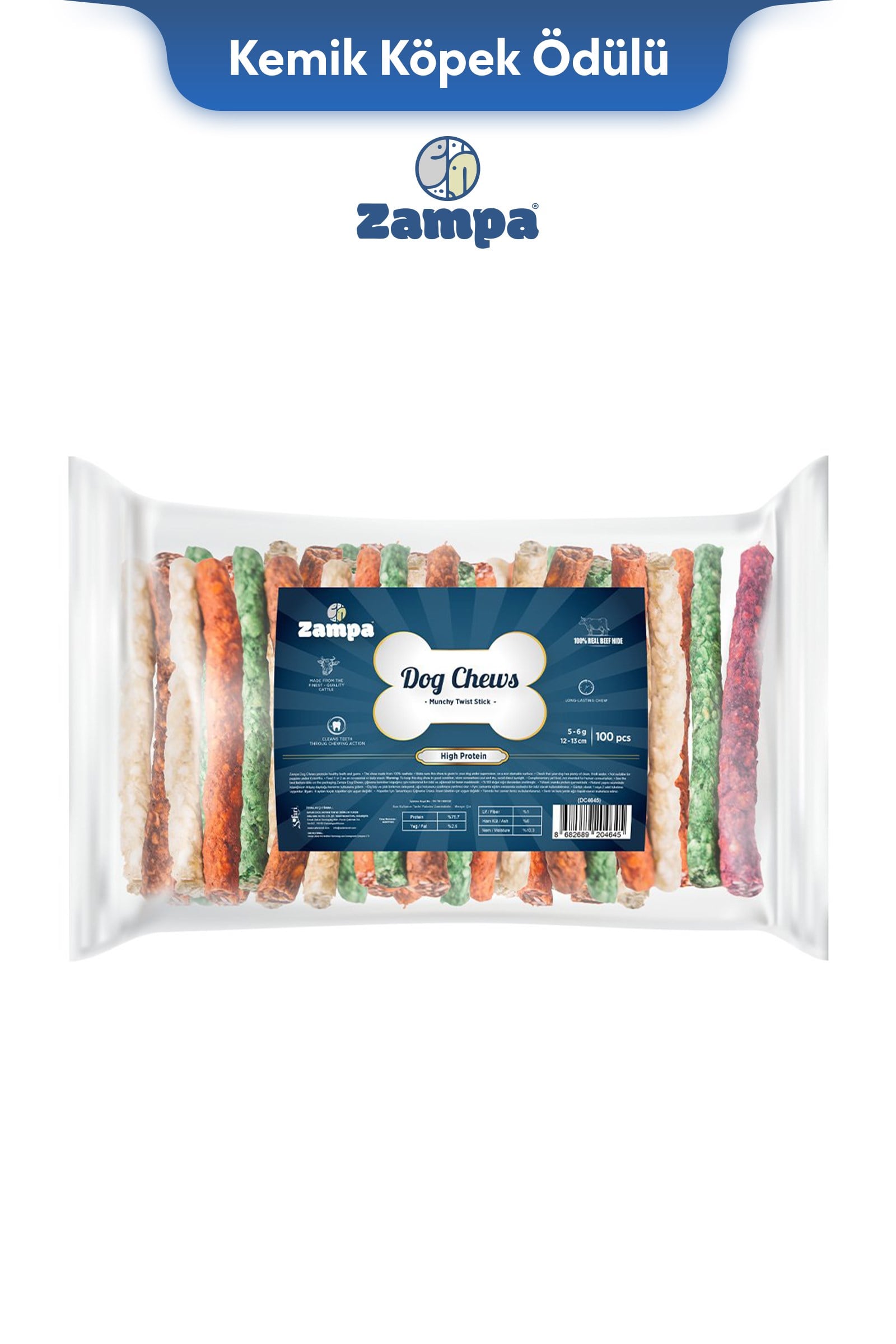 Zampa Munchy Burgu Çubuk (Sticks) Kemik Köpek Ödülü 100 lü 5g
