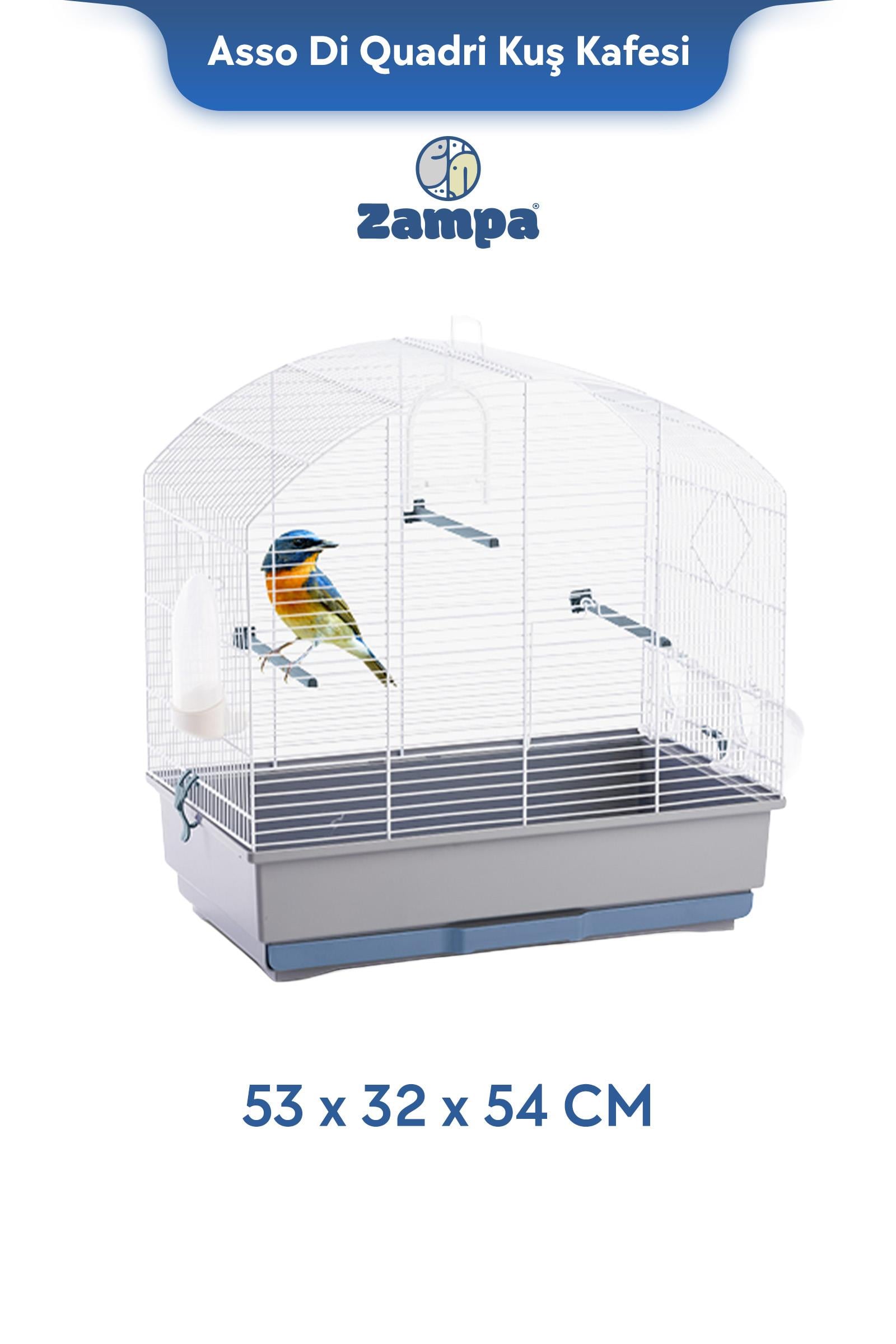 Zampa Plus ASSO DI QUADRI Kuş Kafesi 53x32x54 cm