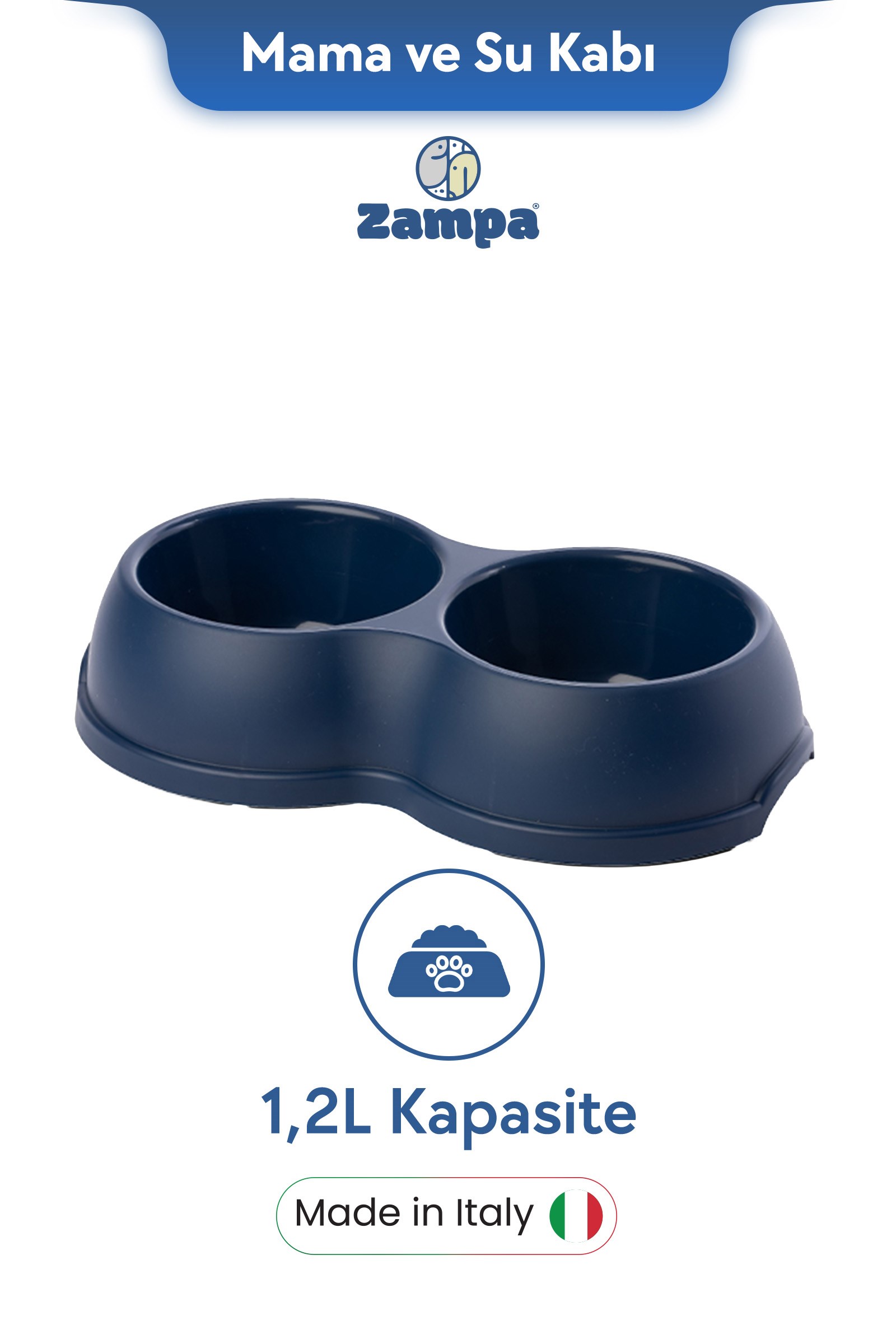 Zampa Plus Enjoy İkili Mama ve Su Kabı 1.2L