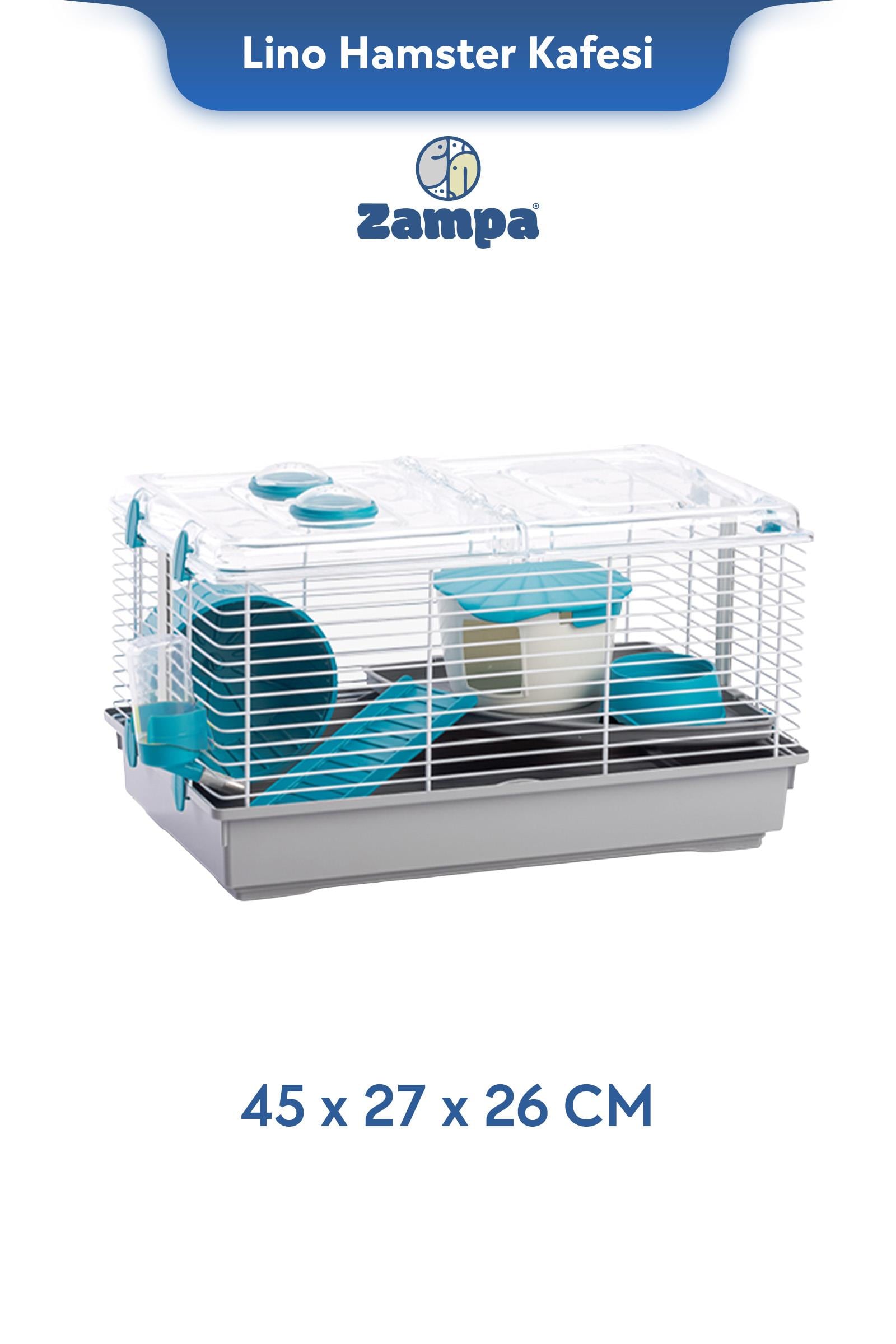 Zampa Plus Lino Hamster Kafesi 45x27x26 cm