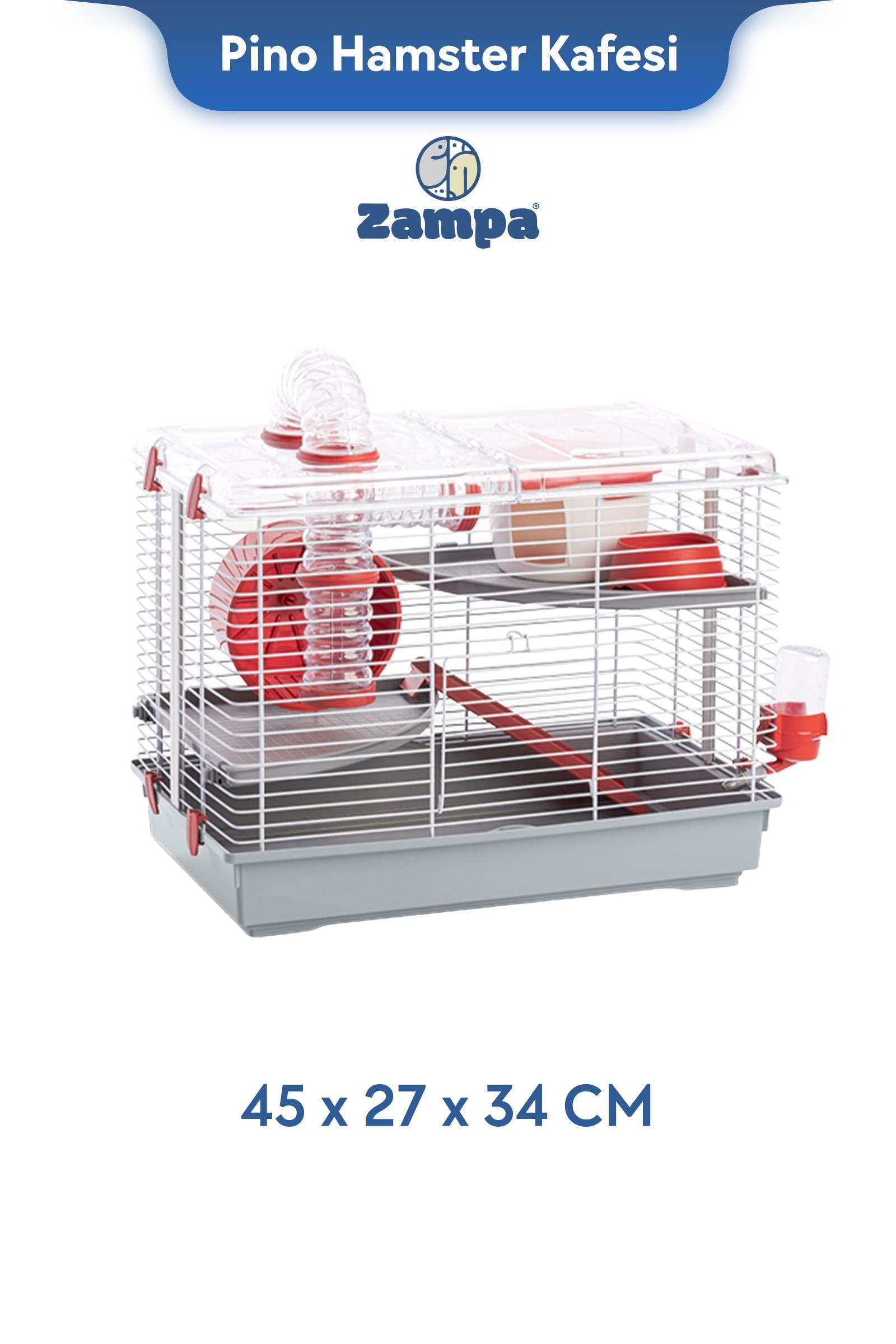 Zampa Plus Pino Hamster Kafesi 45x27x34 cm