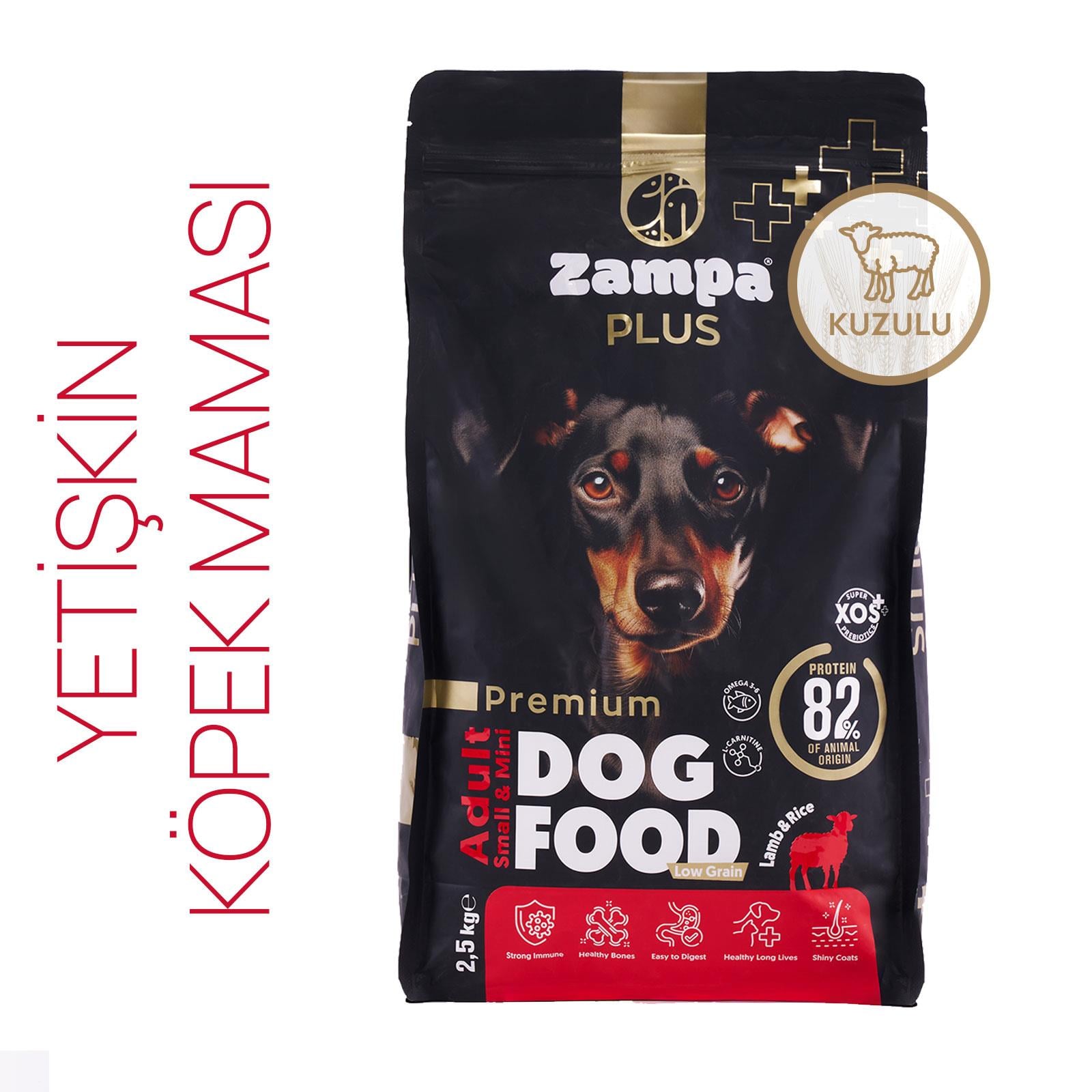ZAMPA PLUS Yetişkin Köpekler için Kuzu Etli & Pirinçli Premium Kuru Mama 2,5KG