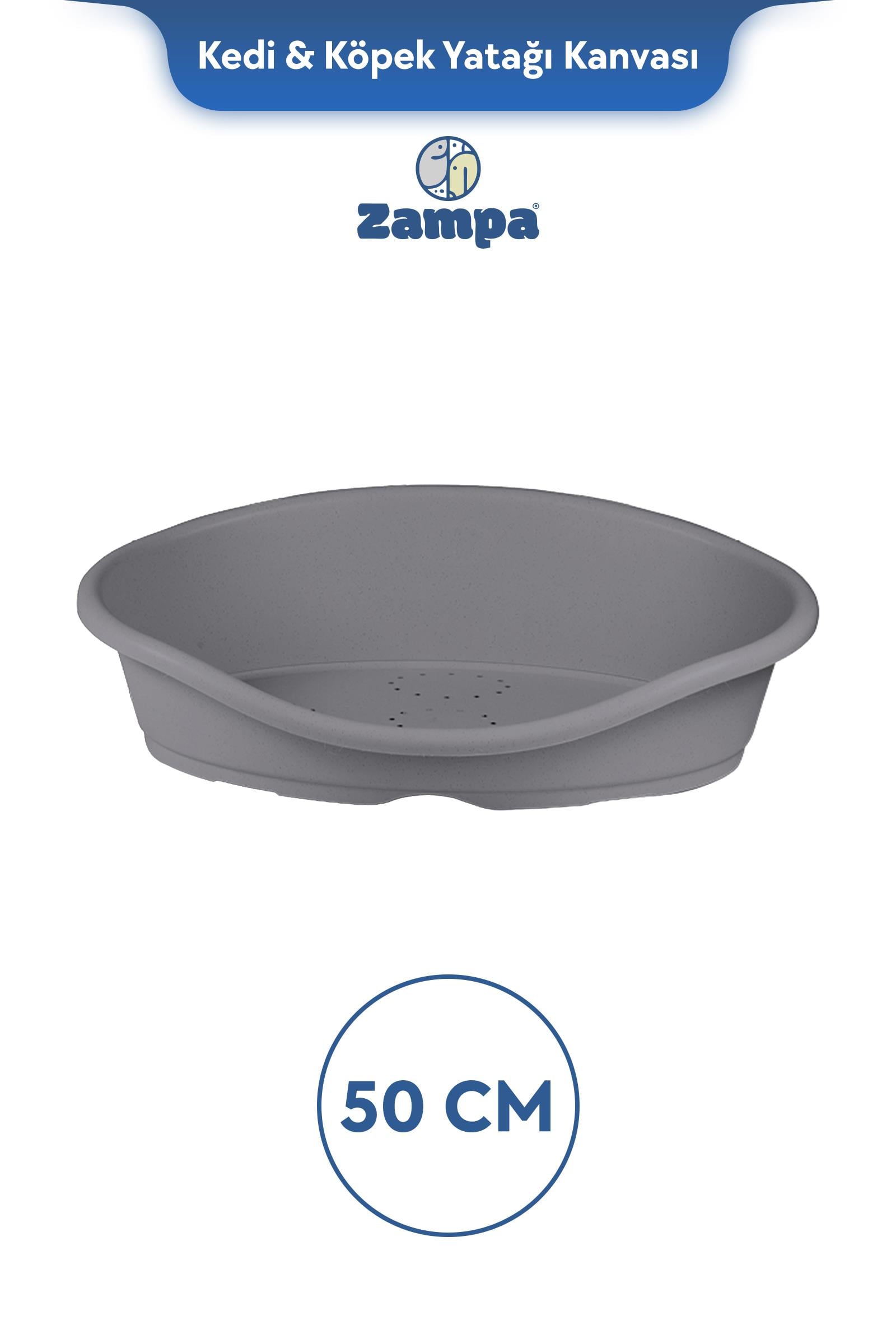 Zampa Plus Toffee Plastik Kedi & Köpek Yatağı 1 - 50cm Gri