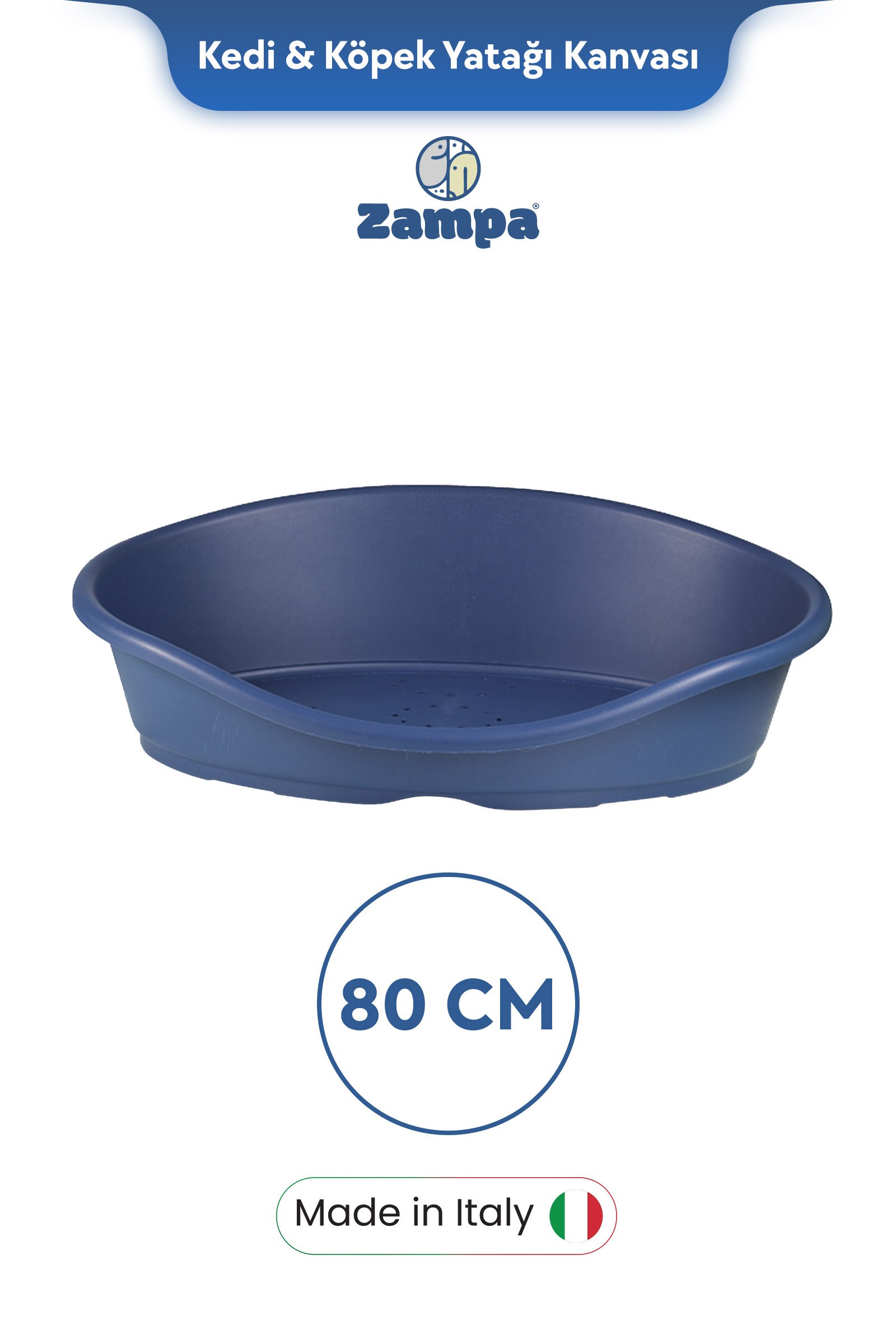 Zampa Plus Toffee Plastik Kedi & Köpek Yatağı 3 - 80cm Mavi