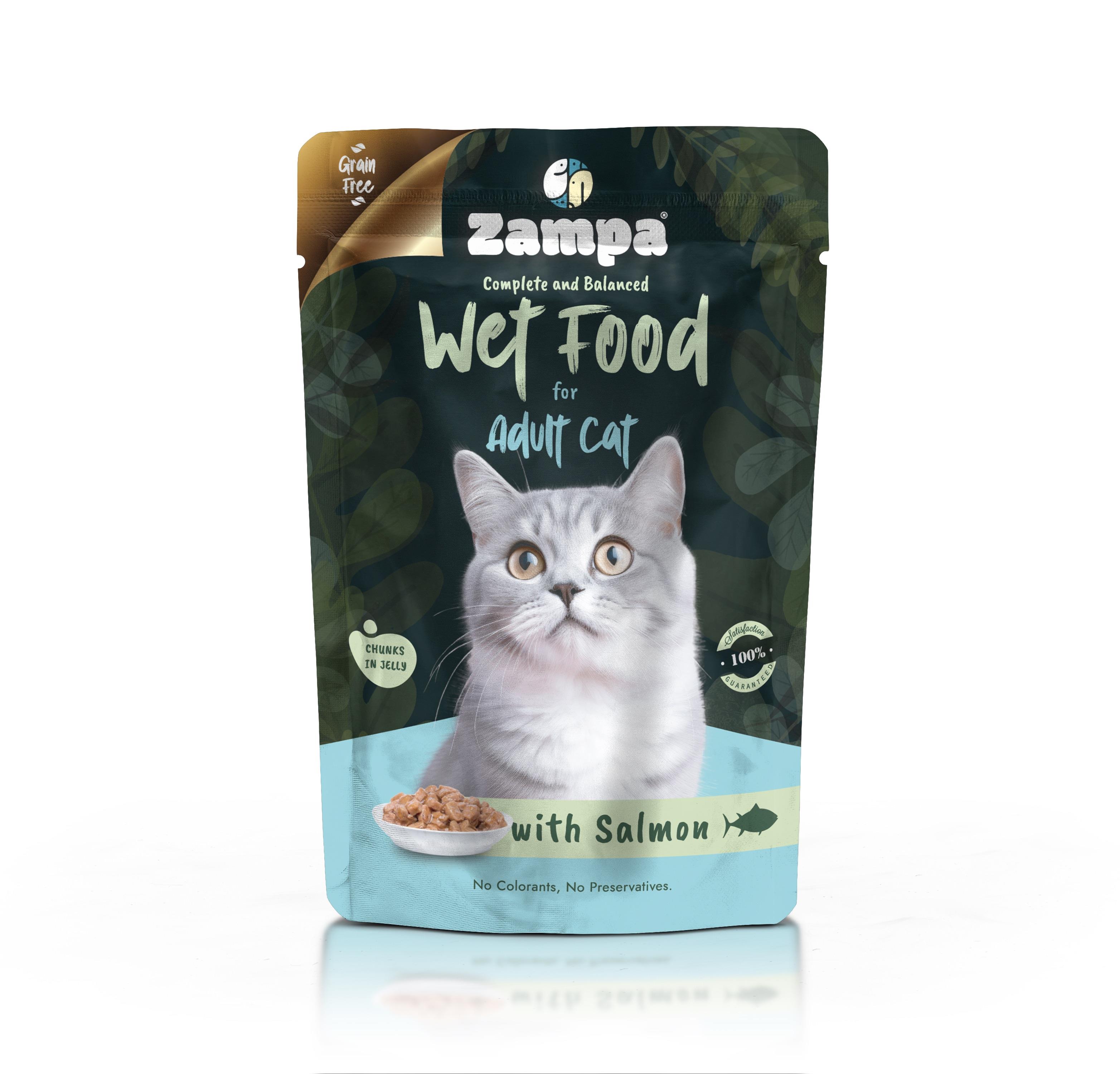 Zampa Pouch Somonlu Yetişkin Kedi Yaş Mama 85gr