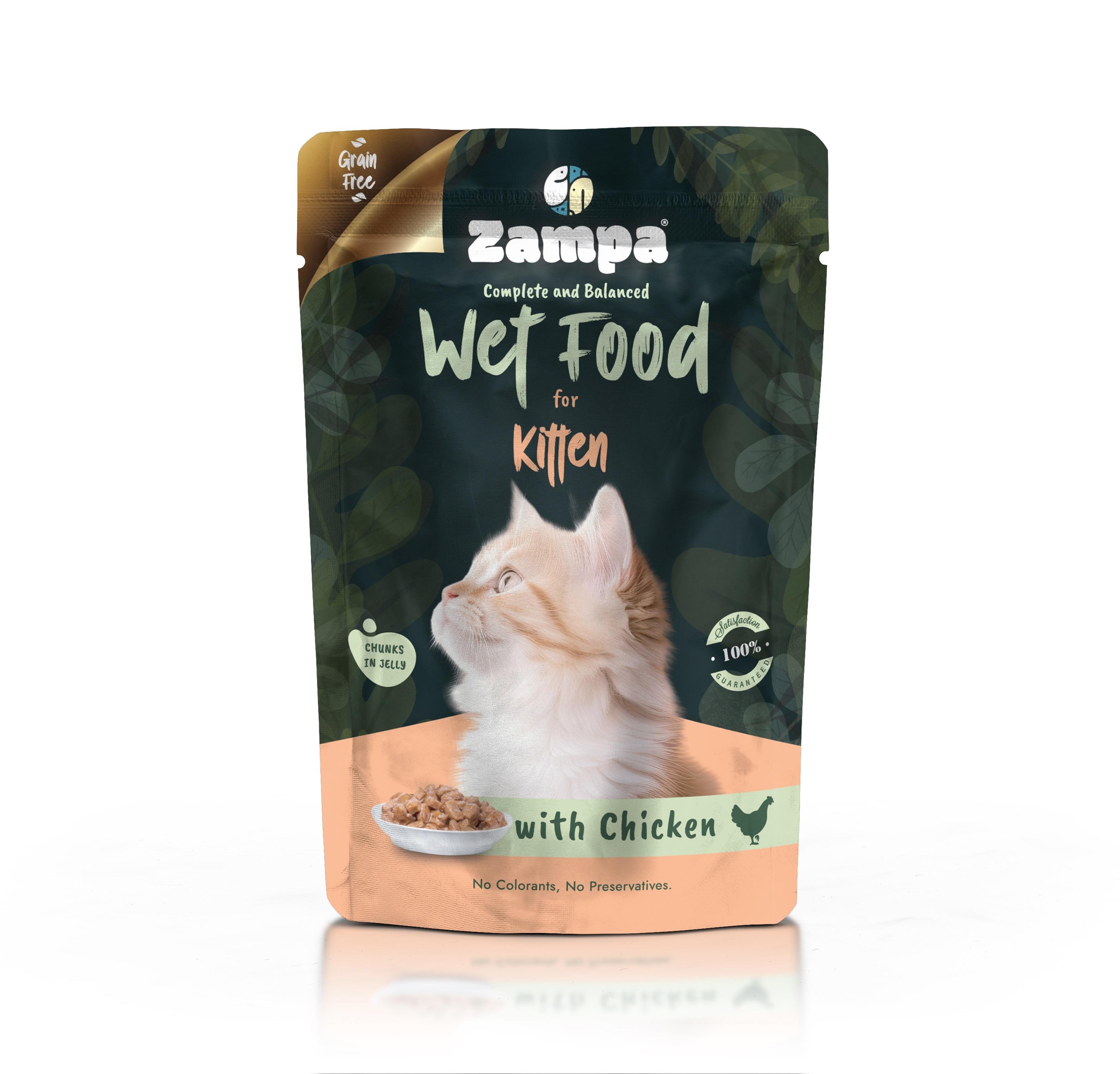 Zampa Pouch Tavuk Etli Yavru Kedi Yaş Mama 85gr