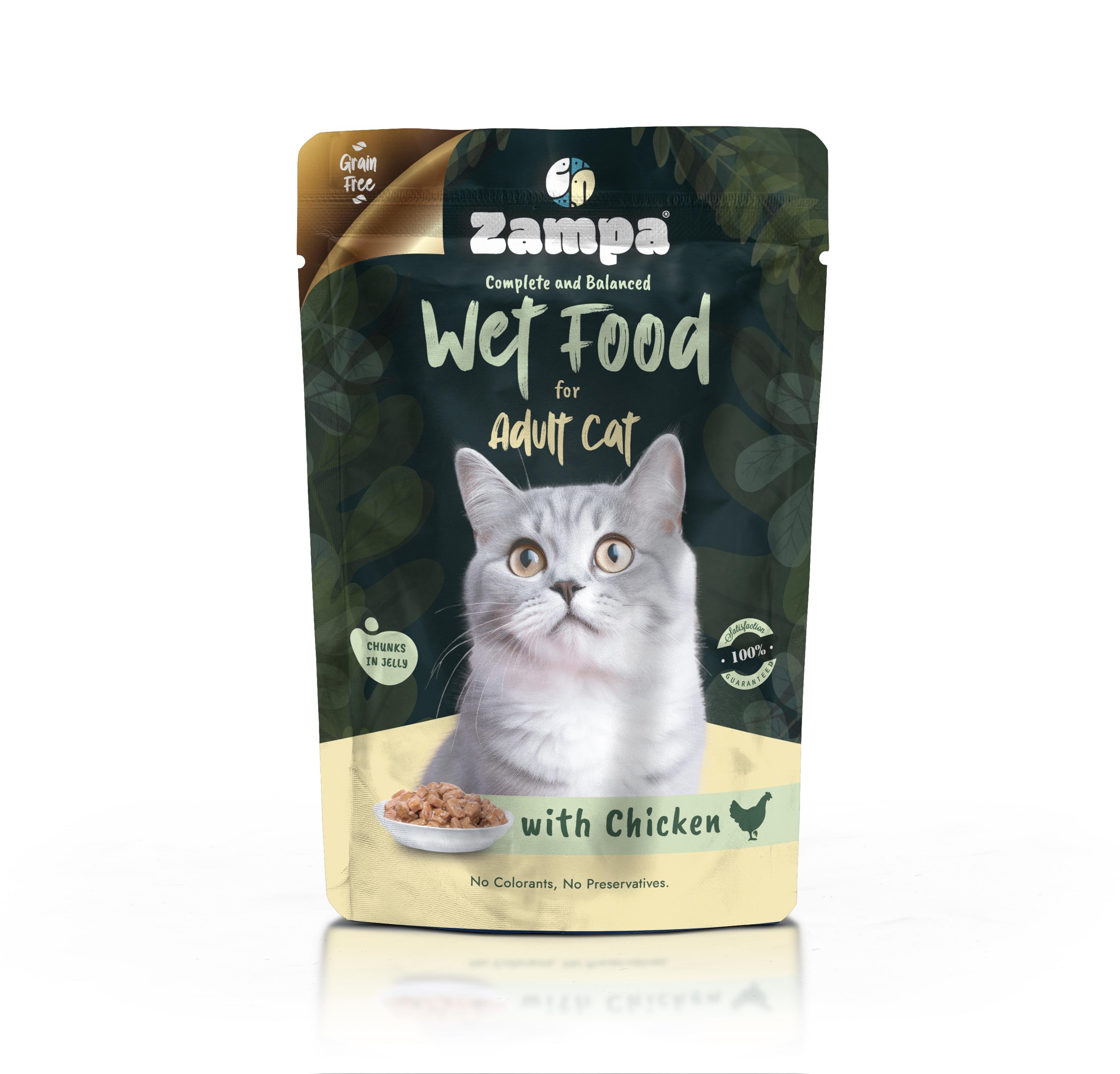 Zampa Pouch Tavuk Etli Yetişkin Kedi Yaş Mama 85gr