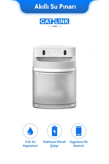 CATLINK Yapay Zekâlı Su Pınarı Kablosuz, 2.3 Lt