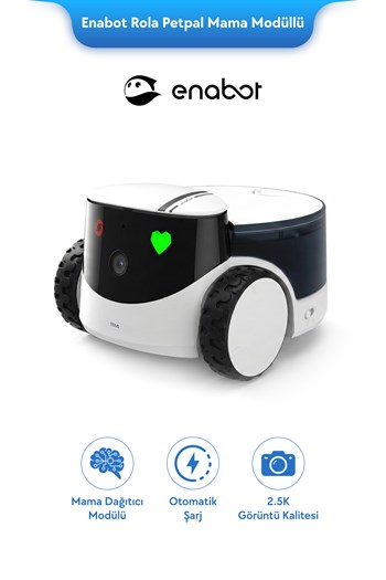Enabot ROLA PetPal 2.5K Kameralı Evcil Hayvan Robotu, Oyuncak Eklentili