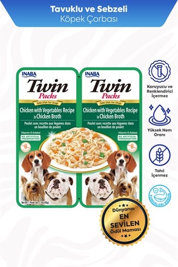 Inaba/Churu Twin Packs - Köpekler İçin Tavuklu Sebzeli Ödül Maması