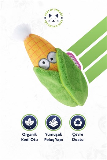 JOYSER ECO Mısır Kedi Oyuncağı Sarı/Yeşil 10 cm
