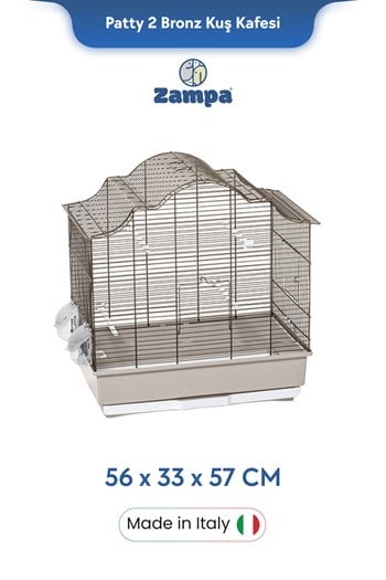 Zampa Plus Patty 2 Kuş Kafesi Bronz 56x33x57cm