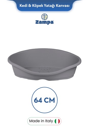Zampa Plus Toffee Plastik Kedi & Köpek Yatağı 2 - 64cm Gri