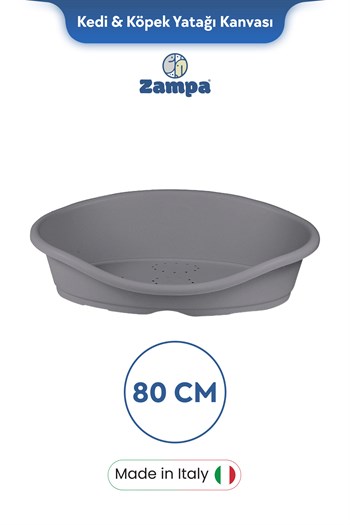 Zampa Plus Toffee Plastik Kedi & Köpek Yatağı 3 - 80cm Gri