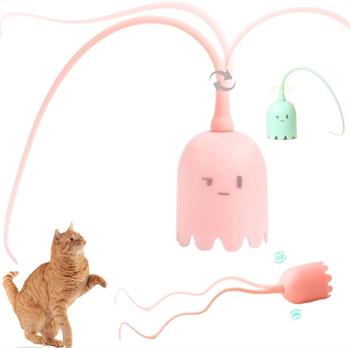 Zampa Sarjlı Hareketli Sihirli Kuyruk Kedi Oyuncağı, 38cm, Yeşil, Pembe