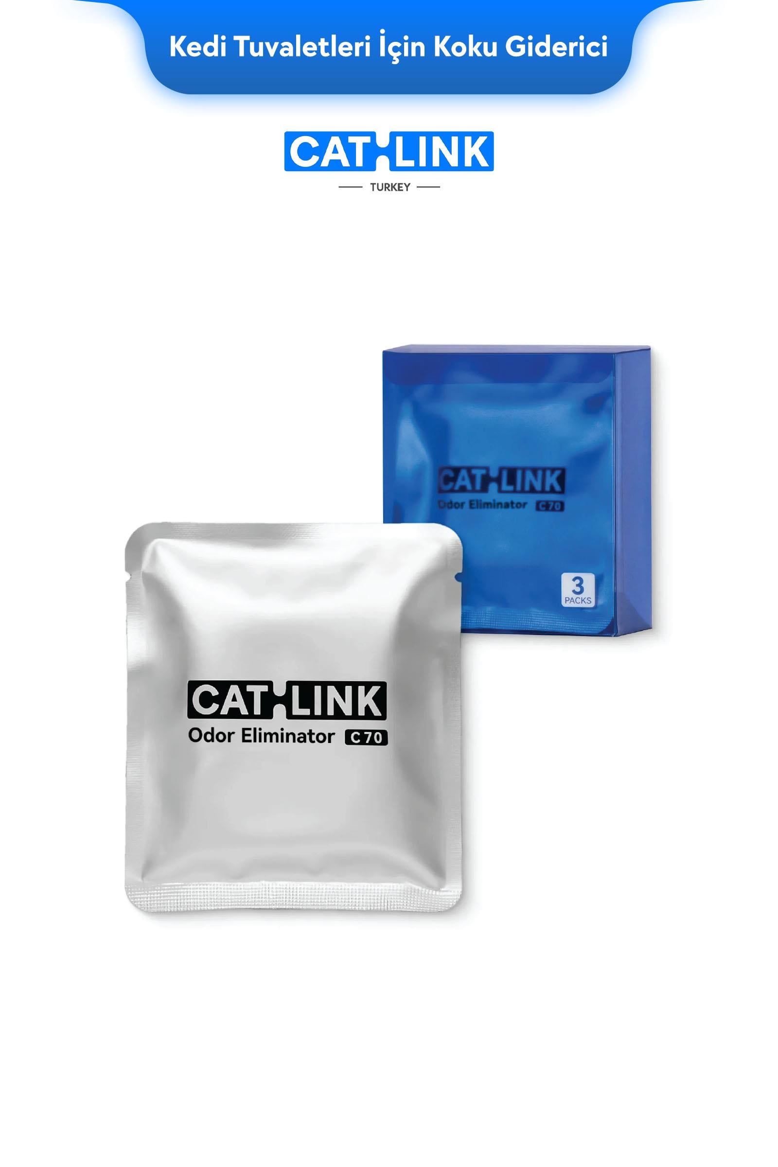 CATLINK Tüm Kedi Tuvaletleri İçin C70 Koku Giderici, 3lü Paket