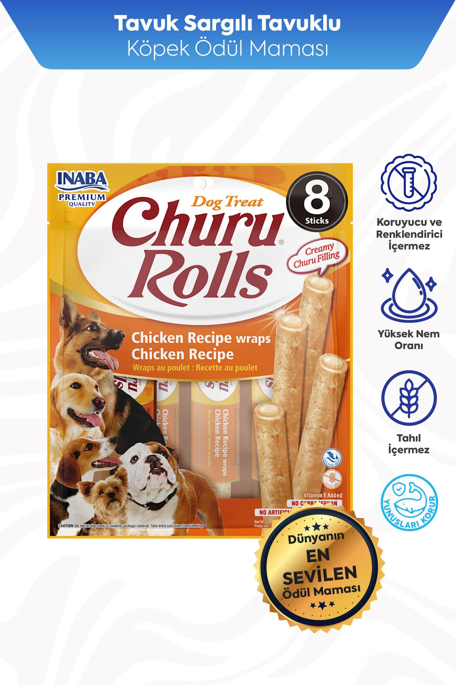 Churu Bites Köpekler için  – Tavuklu Sarma Ödül Maması
