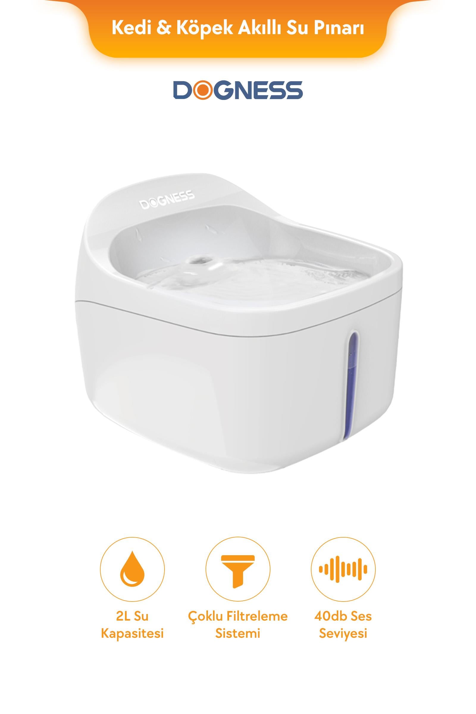 Dogness D01 Akıllı Su Pınarı 2 Litre – Sessiz Motor, Filtreli (2 Litre)
