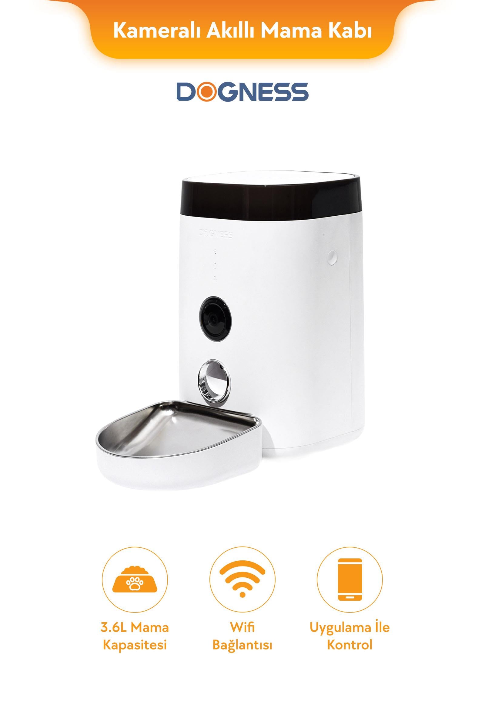 Dogness F10A Akıllı Otomatik Mama Kabı – Kamera Kontrollü (3,6 Litre)
