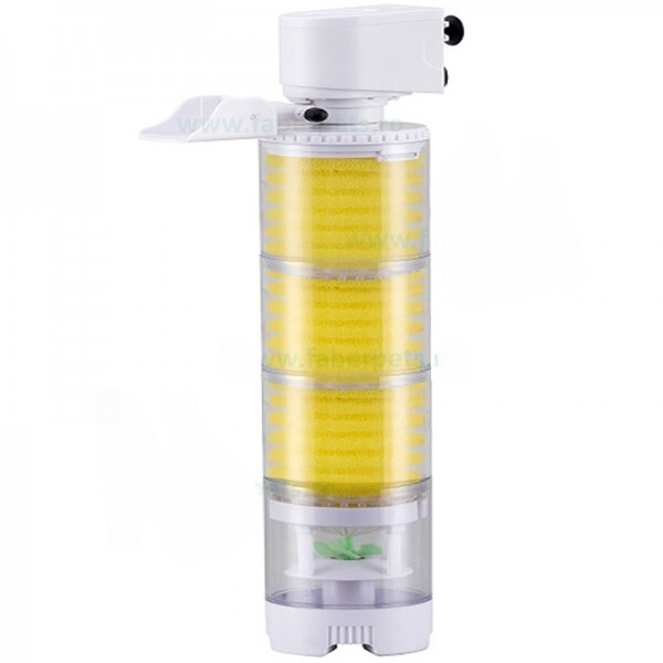 Jingye Akvaryum Şeffaf Silindir İç Filtre Beyaz 35W, 1500L/H