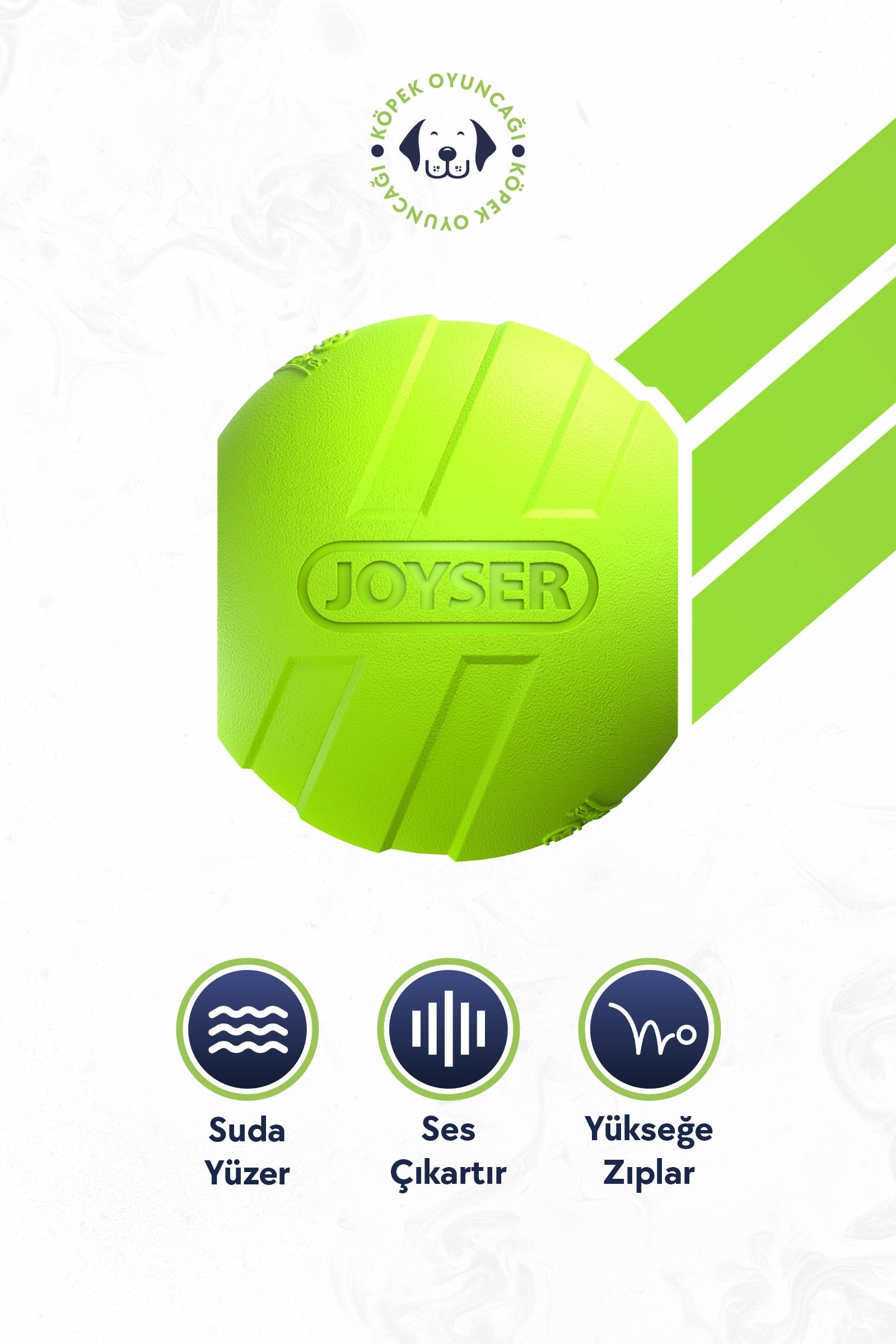 JOYSER Active Holeball Dayanıklı Çift Yönlü Köpek Oyuncağı Yeşil