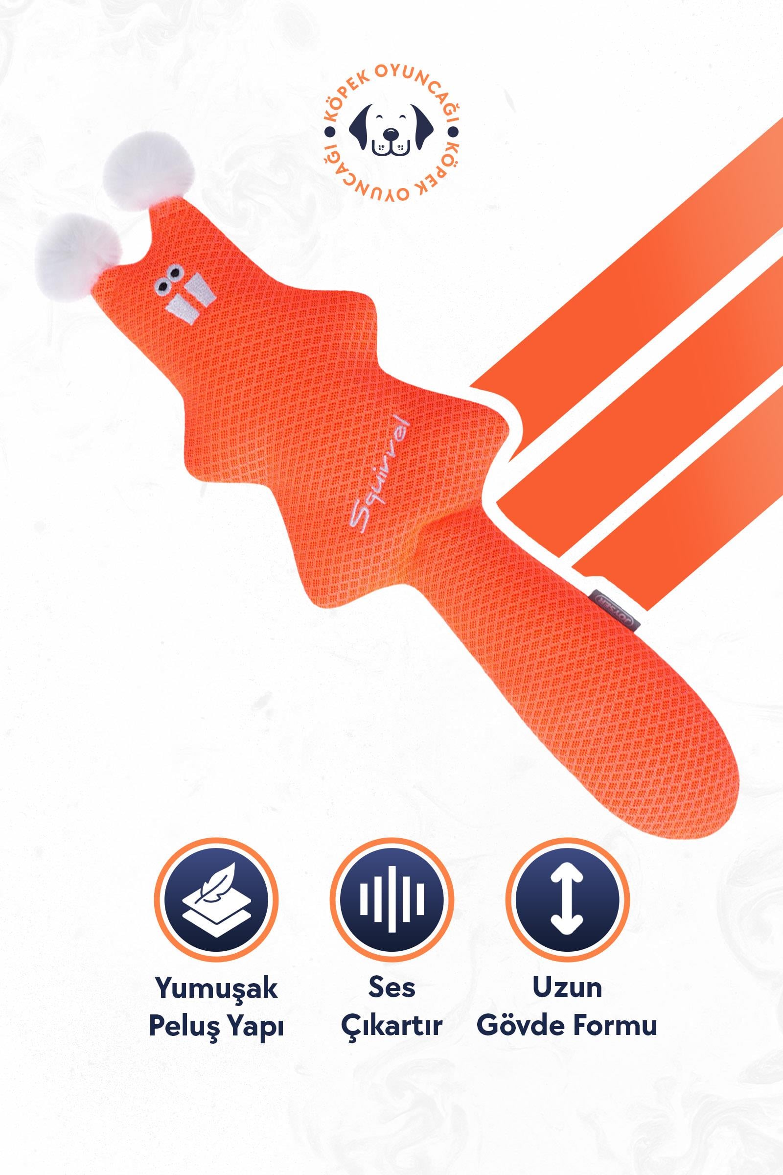 JOYSER Sincap 2 Katmanlı File Kumaşlı Köpek Oyuncağı 39x10 cm