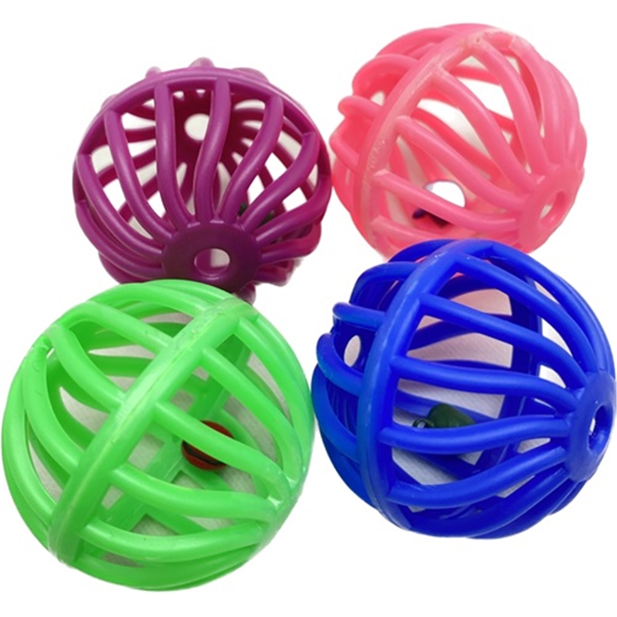 Zampa 4 cm Çıngıraklı Yuvarlak Top Kedi Oyuncağı 4 lü