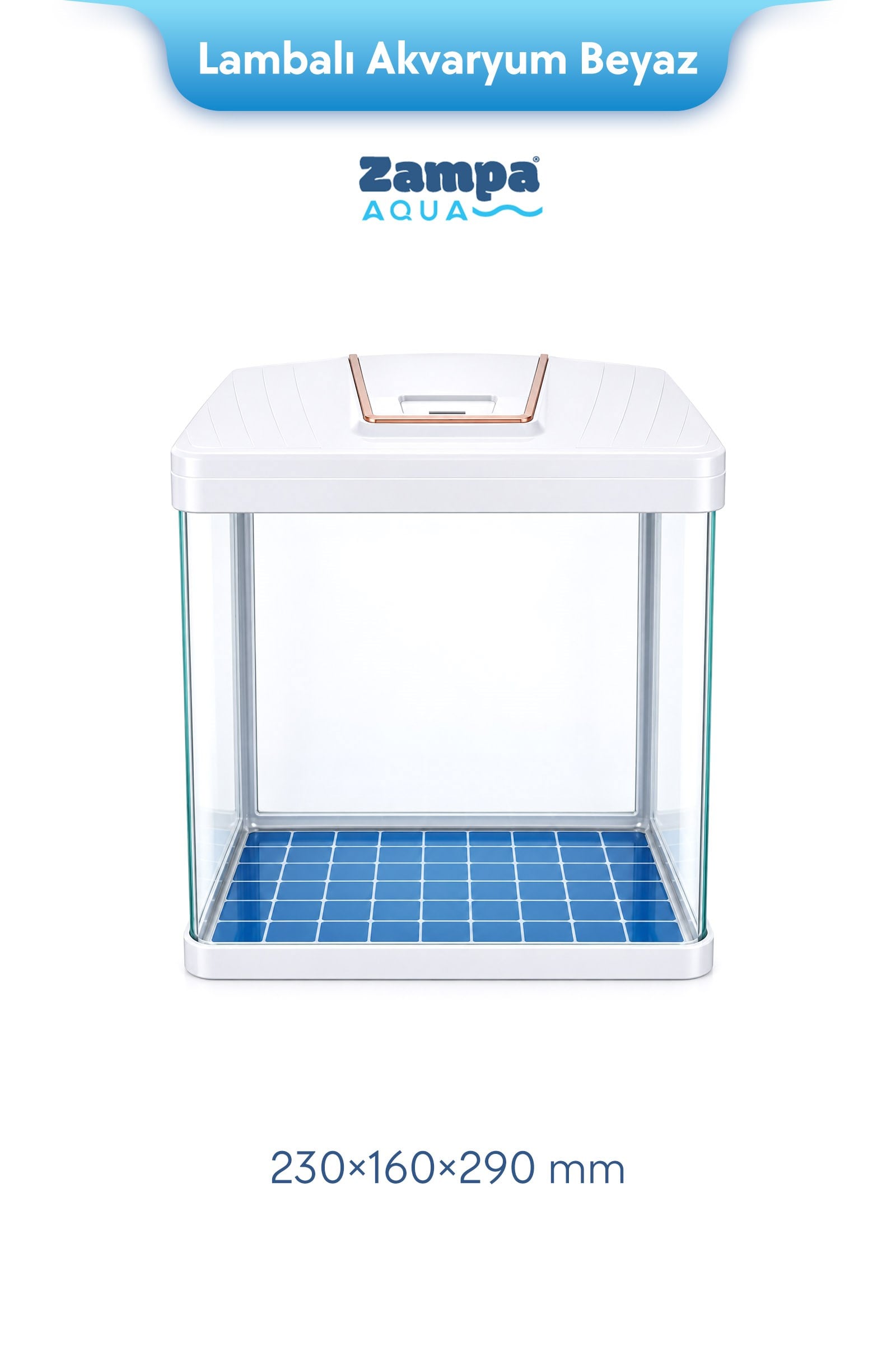 Zampa AQUA Jingming Akvaryum Beyaz 230×160×290 mm