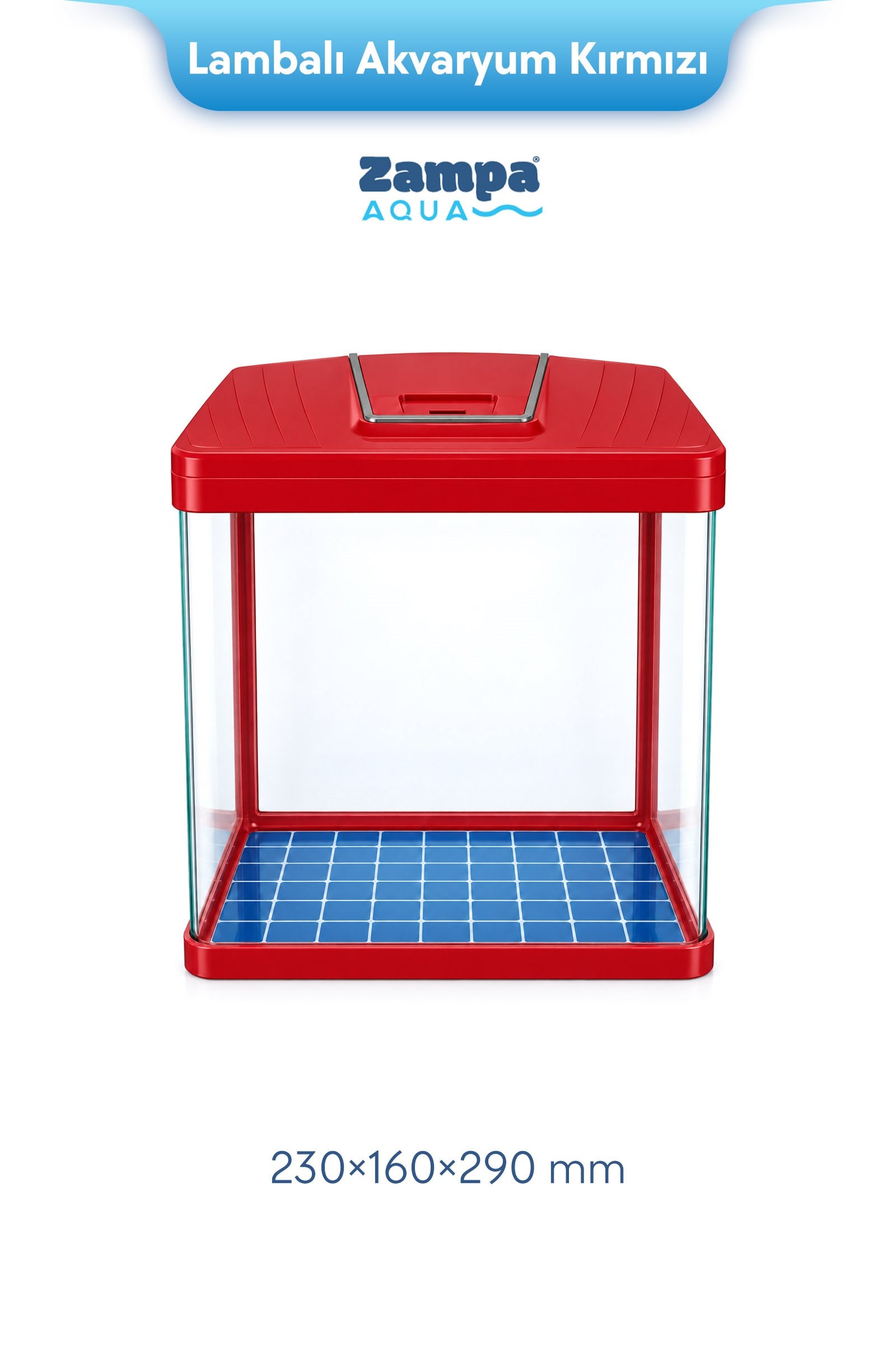 Zampa AQUA Jingming Akvaryum Kırmızı 230×160×290 mm
